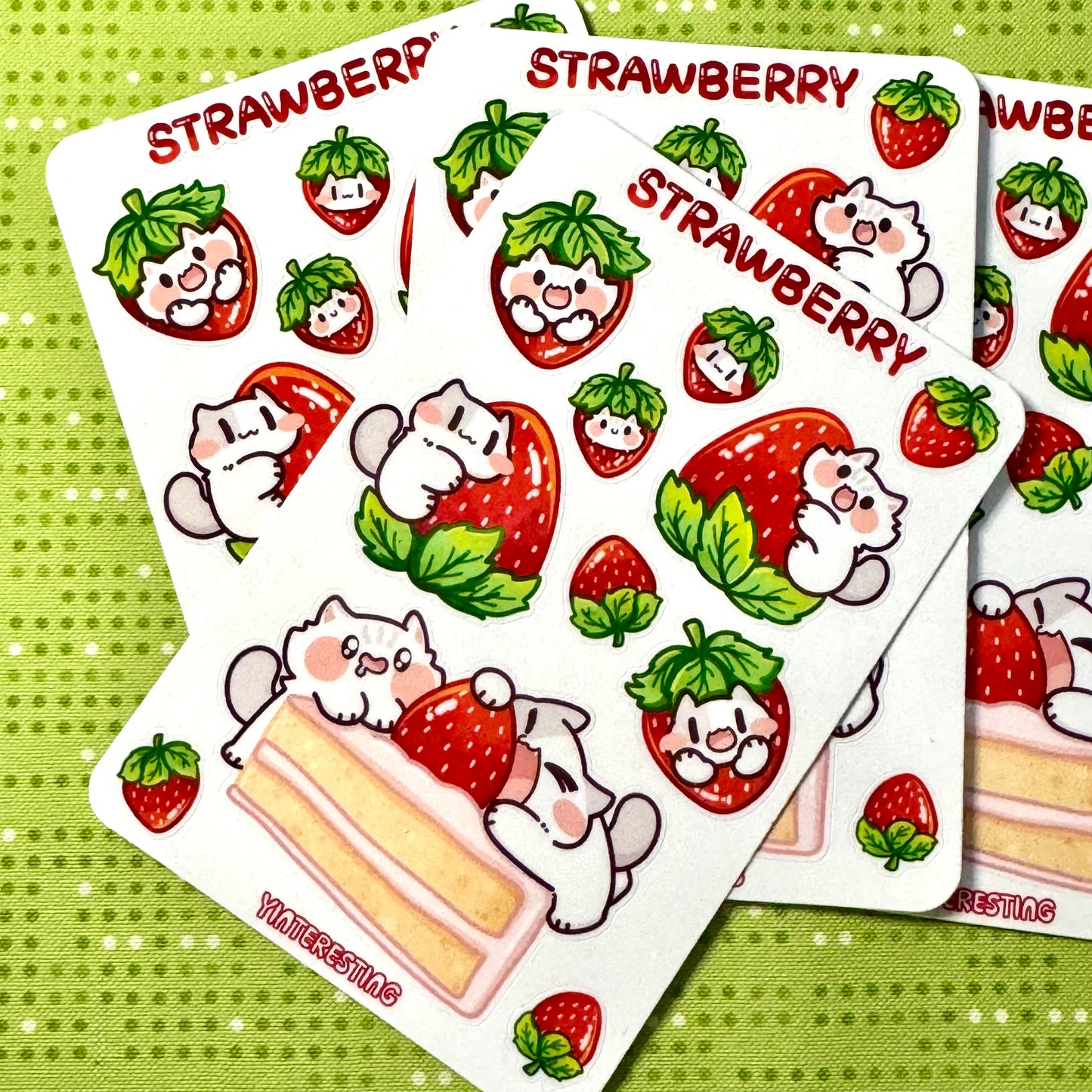 Strawberry meow Sticker Sheet