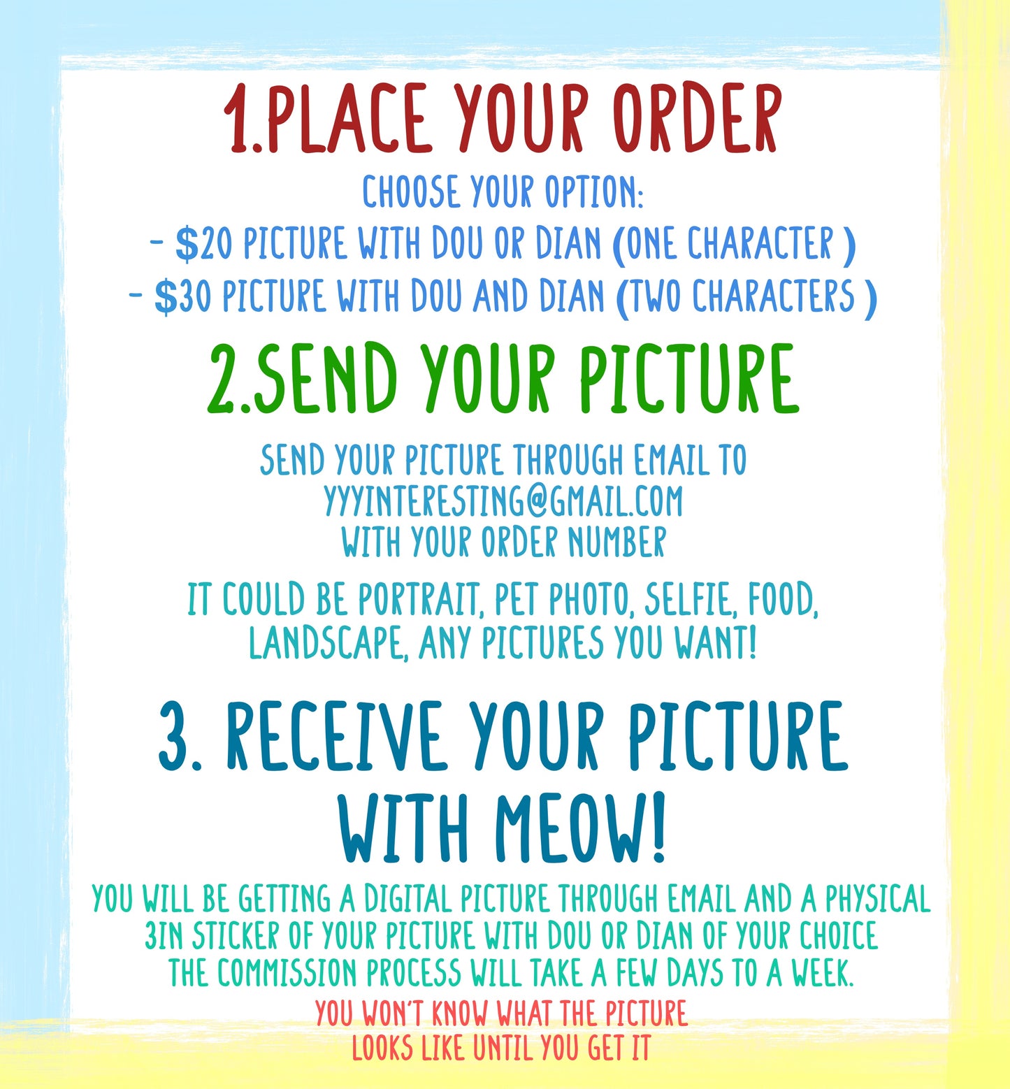 Take a picture with meows!Commission