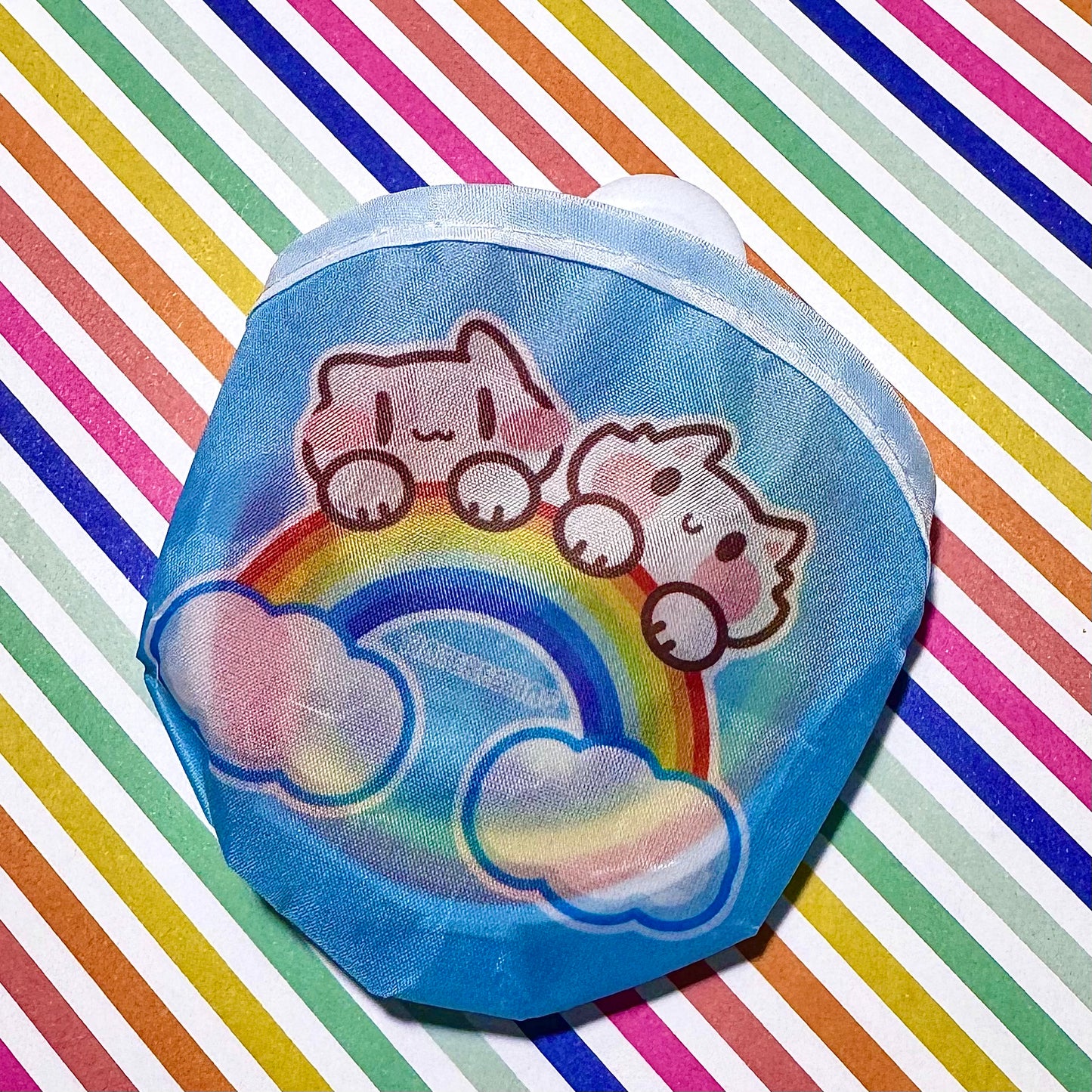 Rainbow meow foldable Fan