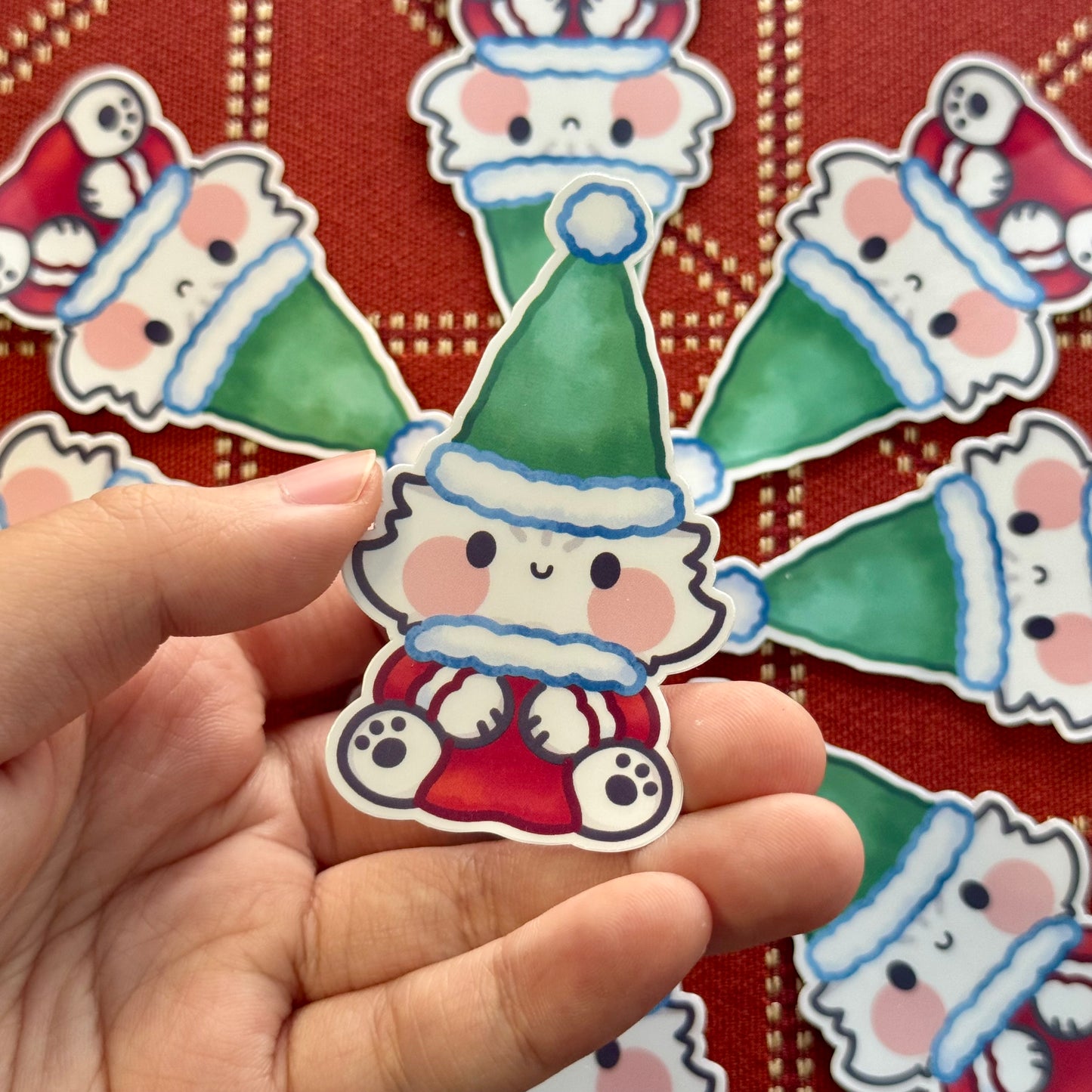 Christmas Gnome Cats Stickers