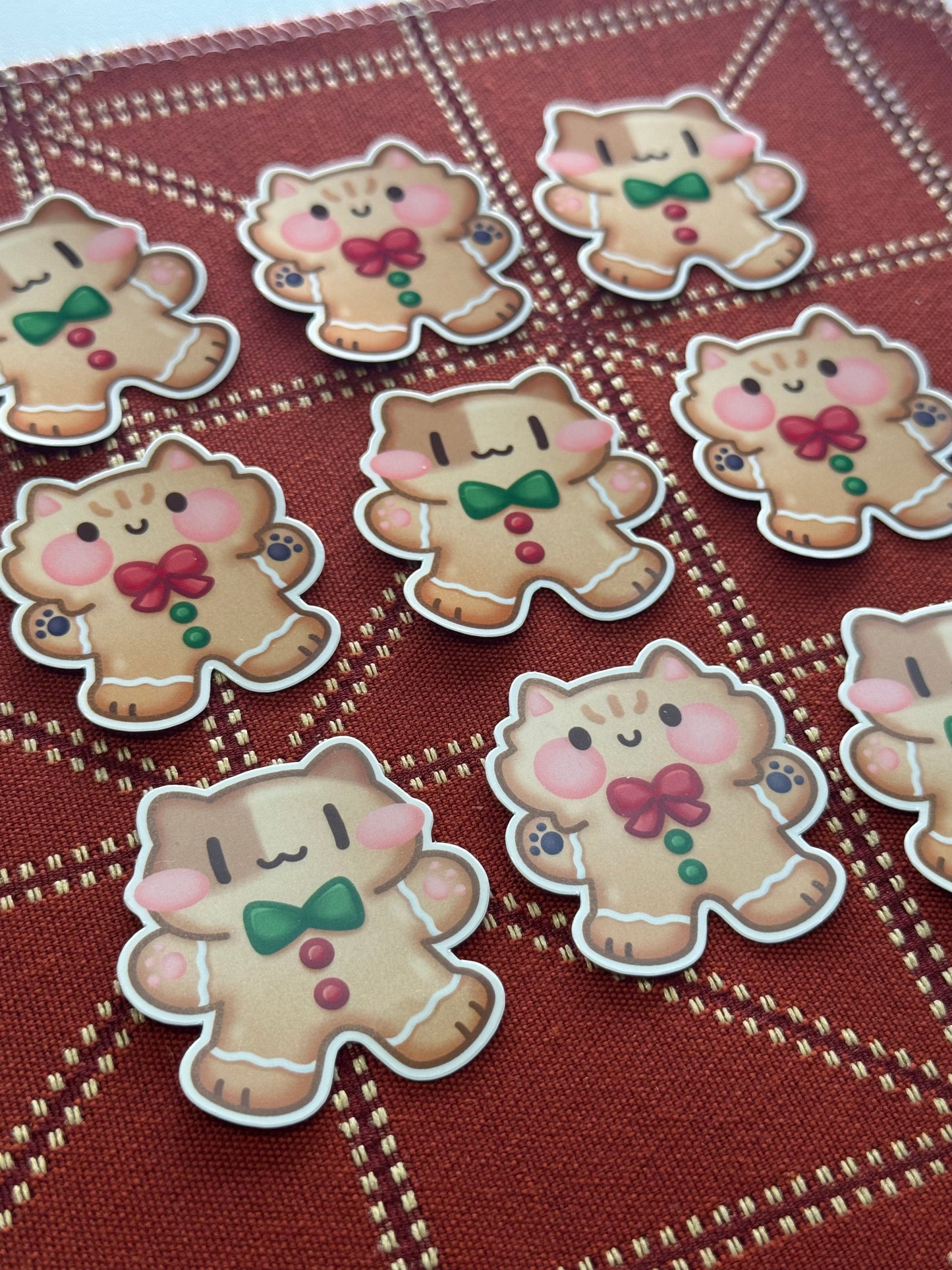 Christmas gingerbread cookies Cats Stickers