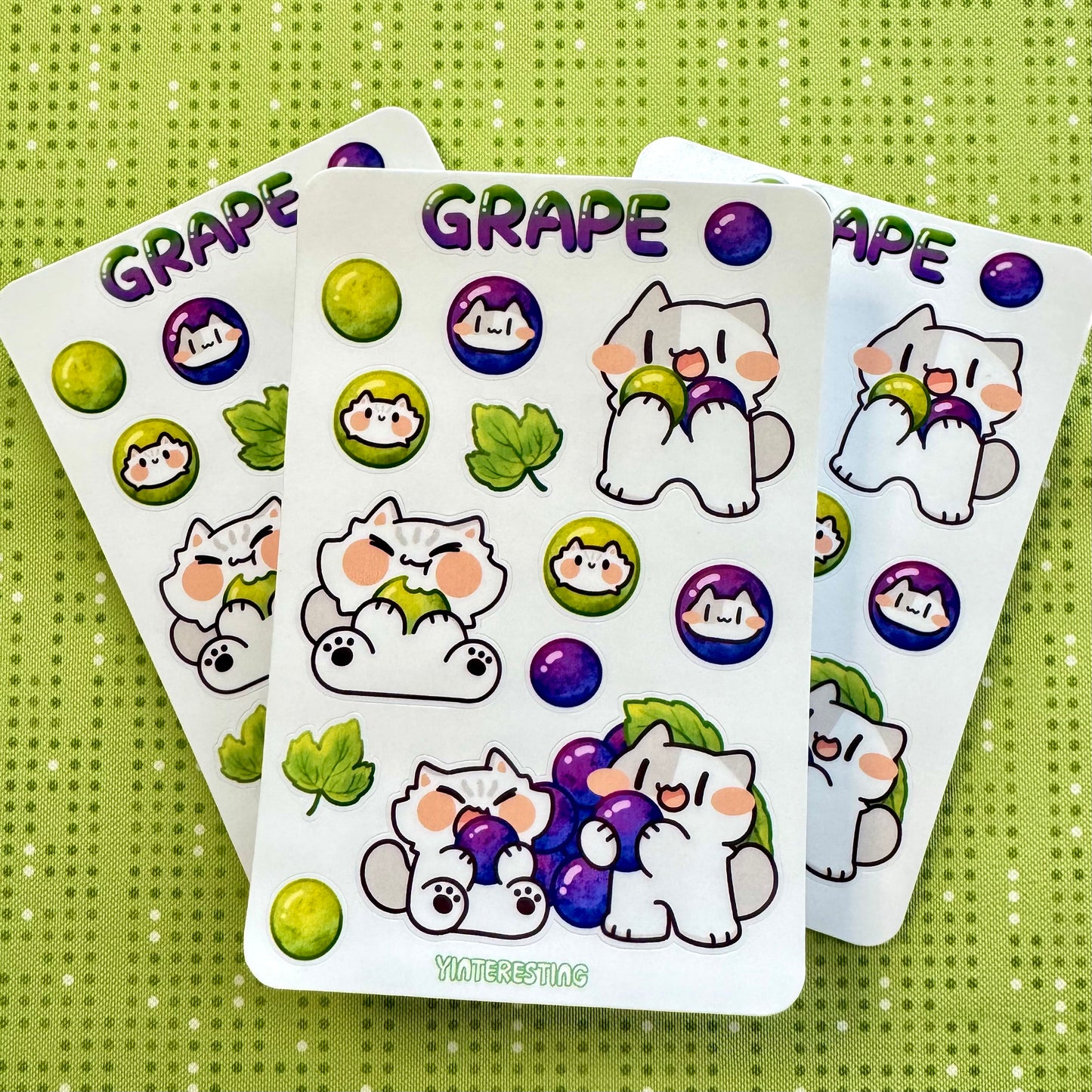Grape meow Sticker Sheet