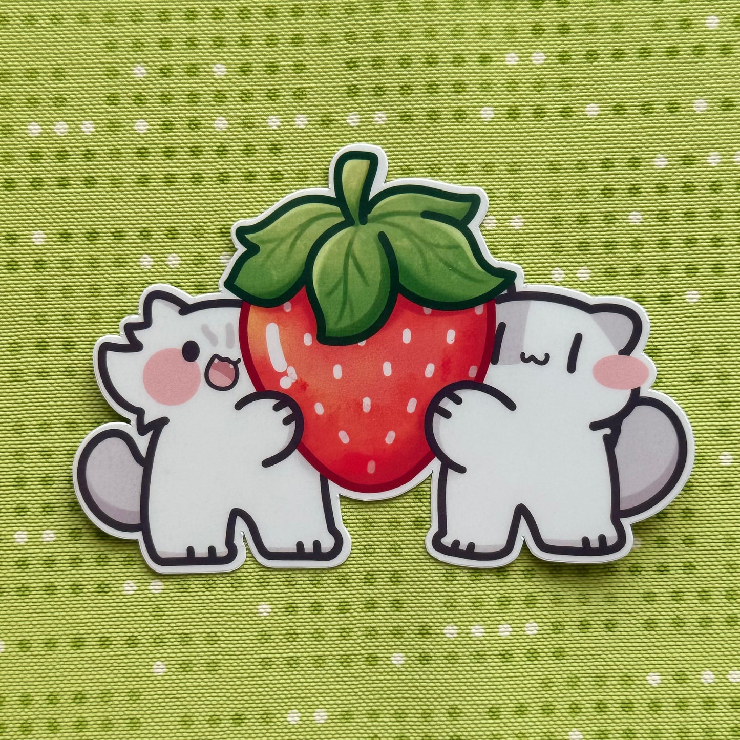 Strawberry meow Sticker Set