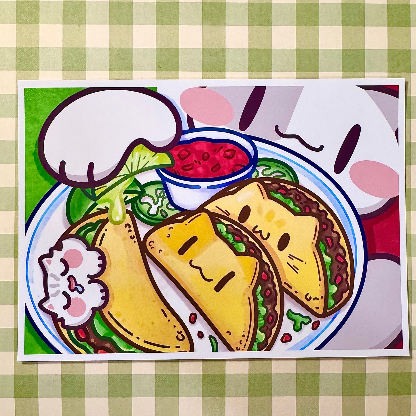 Taco meows Art Print