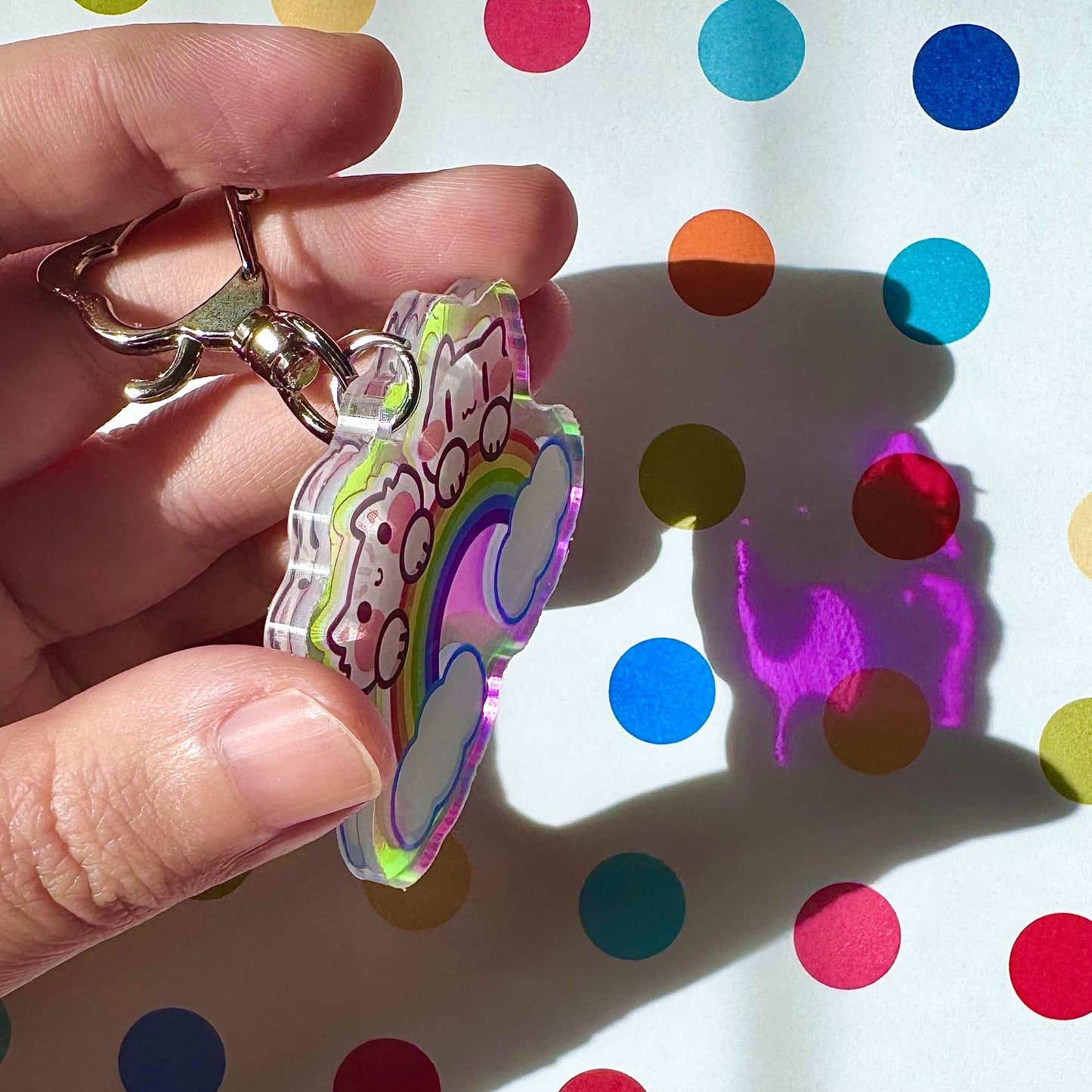Rainbow meow Keychain