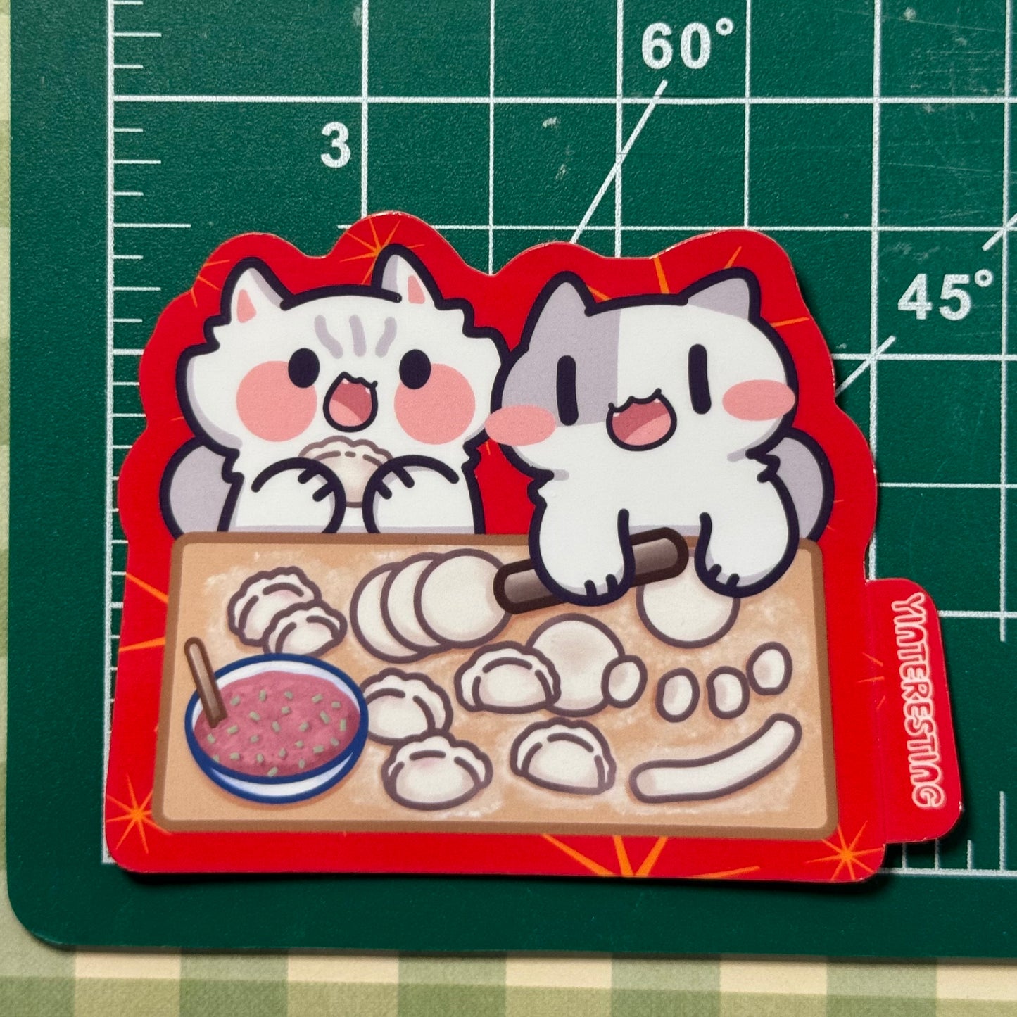Making dumplings Jiaozi Sticker