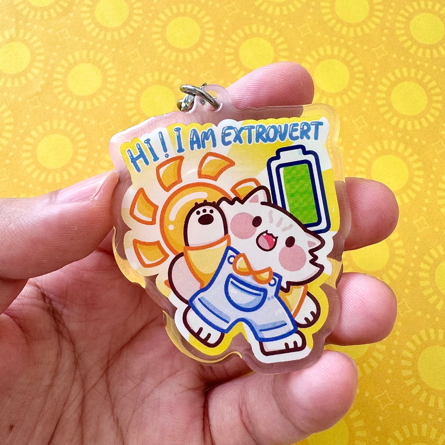 Extrovert Meow Keychain