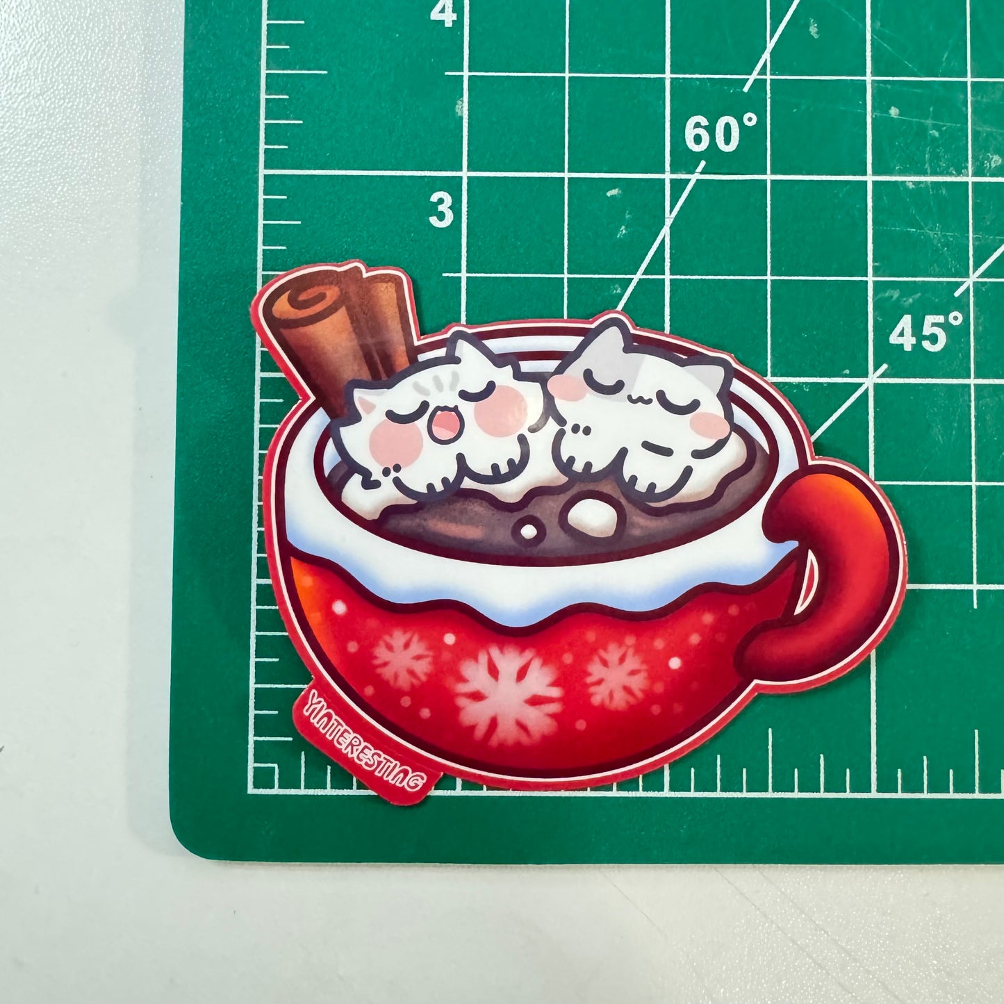 Hot Chocolate Cat Sticker