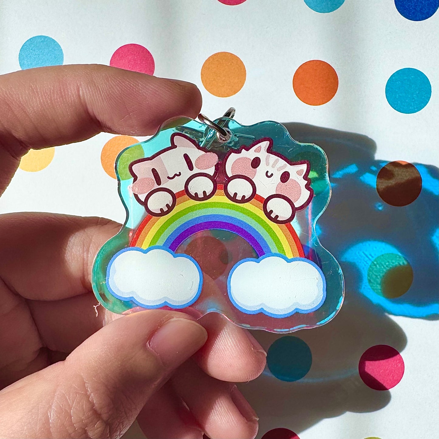 Rainbow meow Keychain