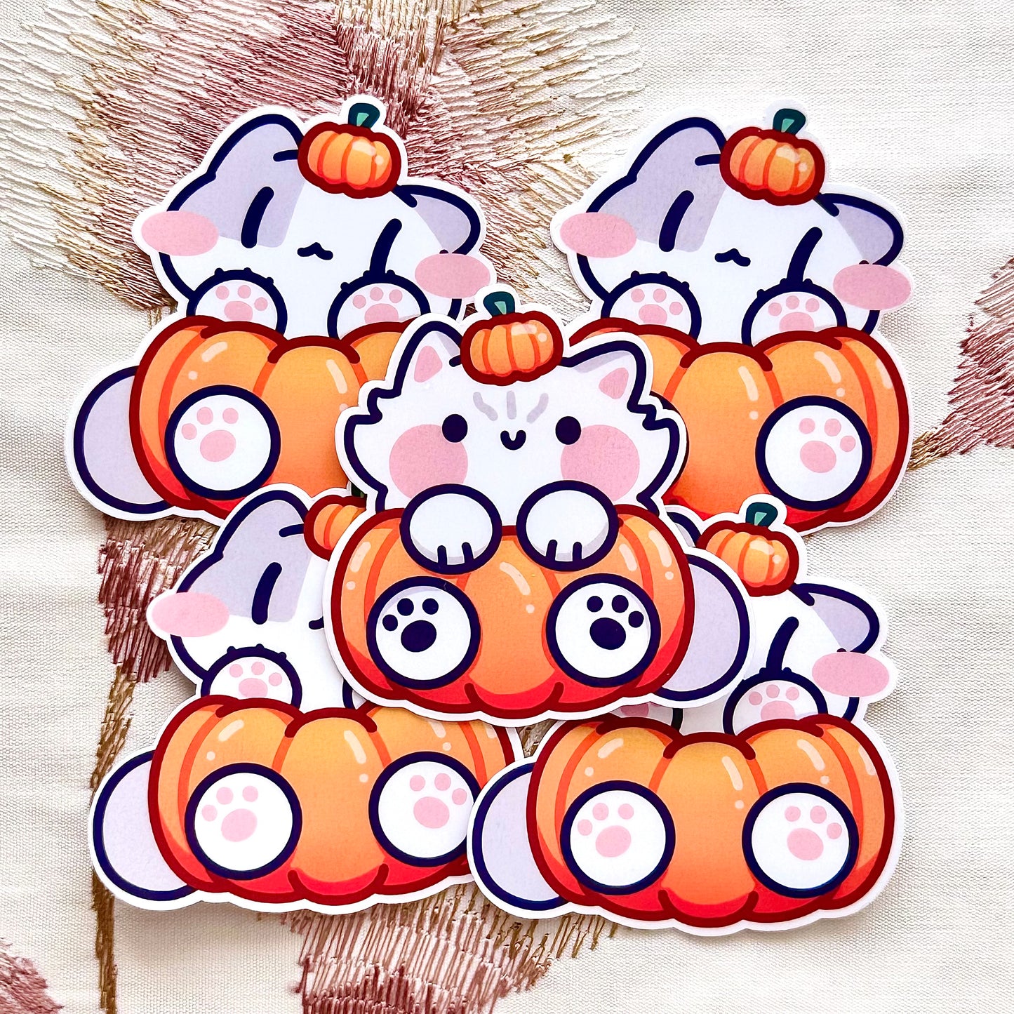 Halloween pumpkin Cats Stickers