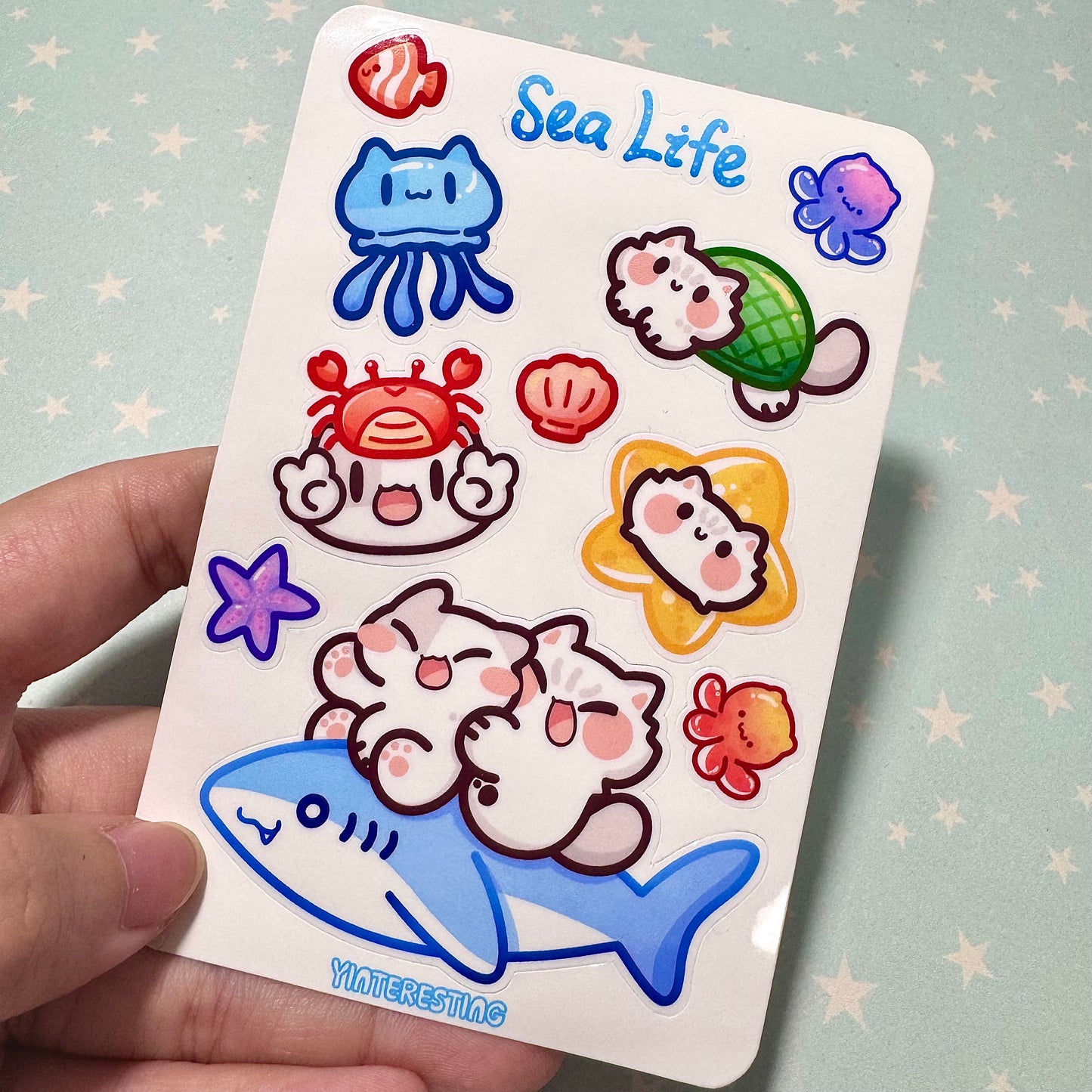 Sea life meow Sticker sheet