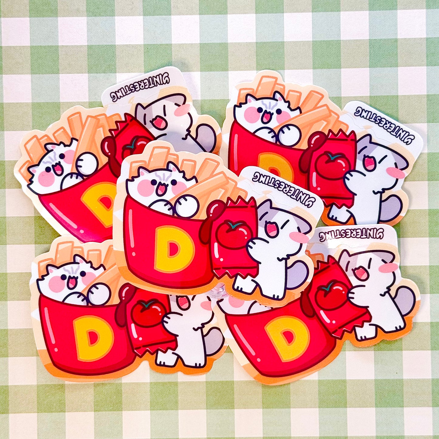 French Fries Cat Sticker