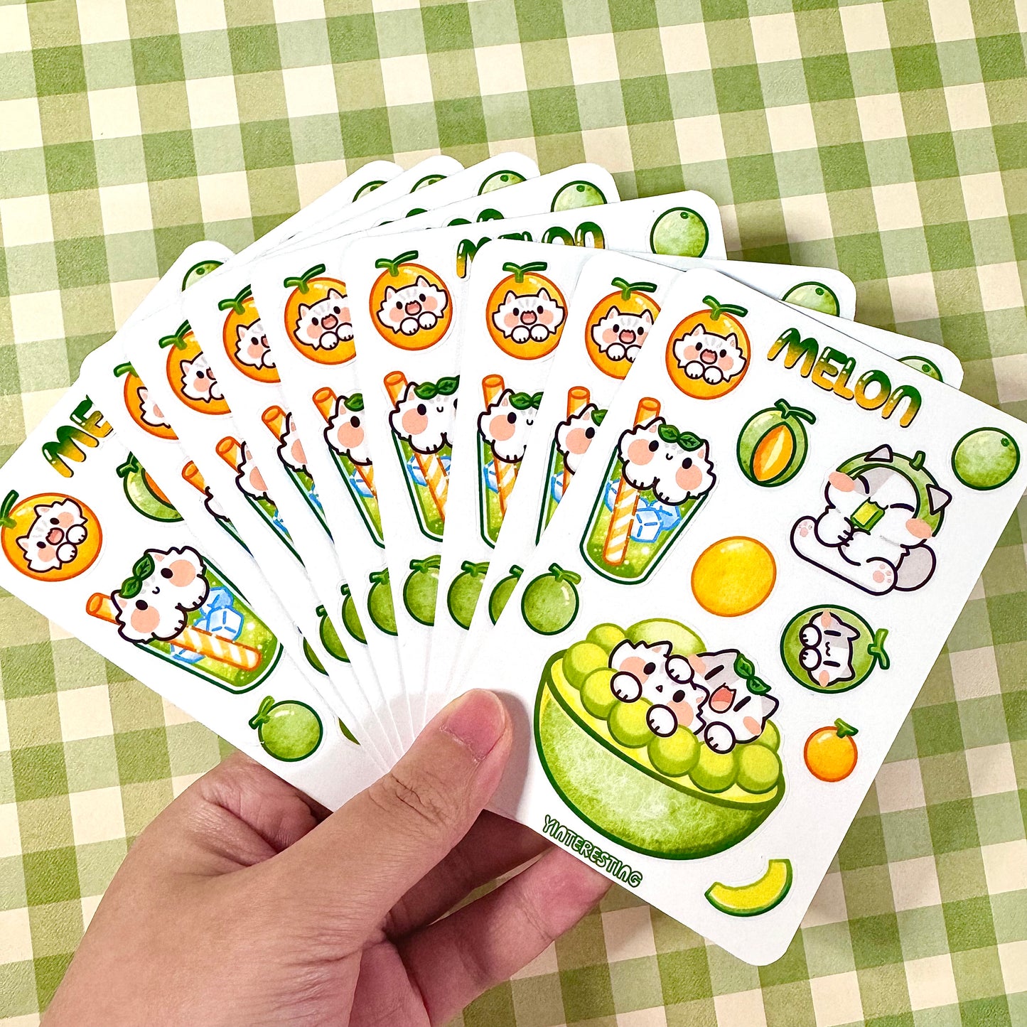 Melon meow Sticker Sheet