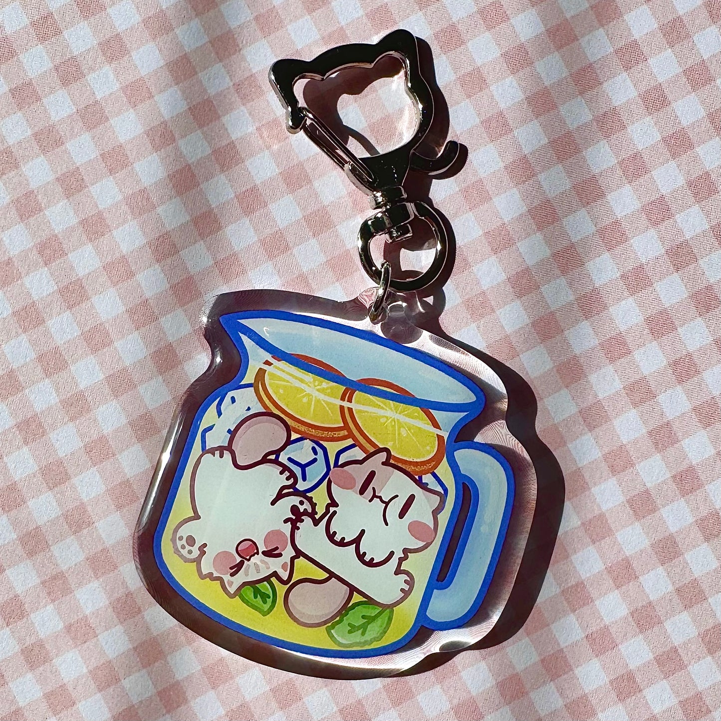 Lemonade Meow Keychain