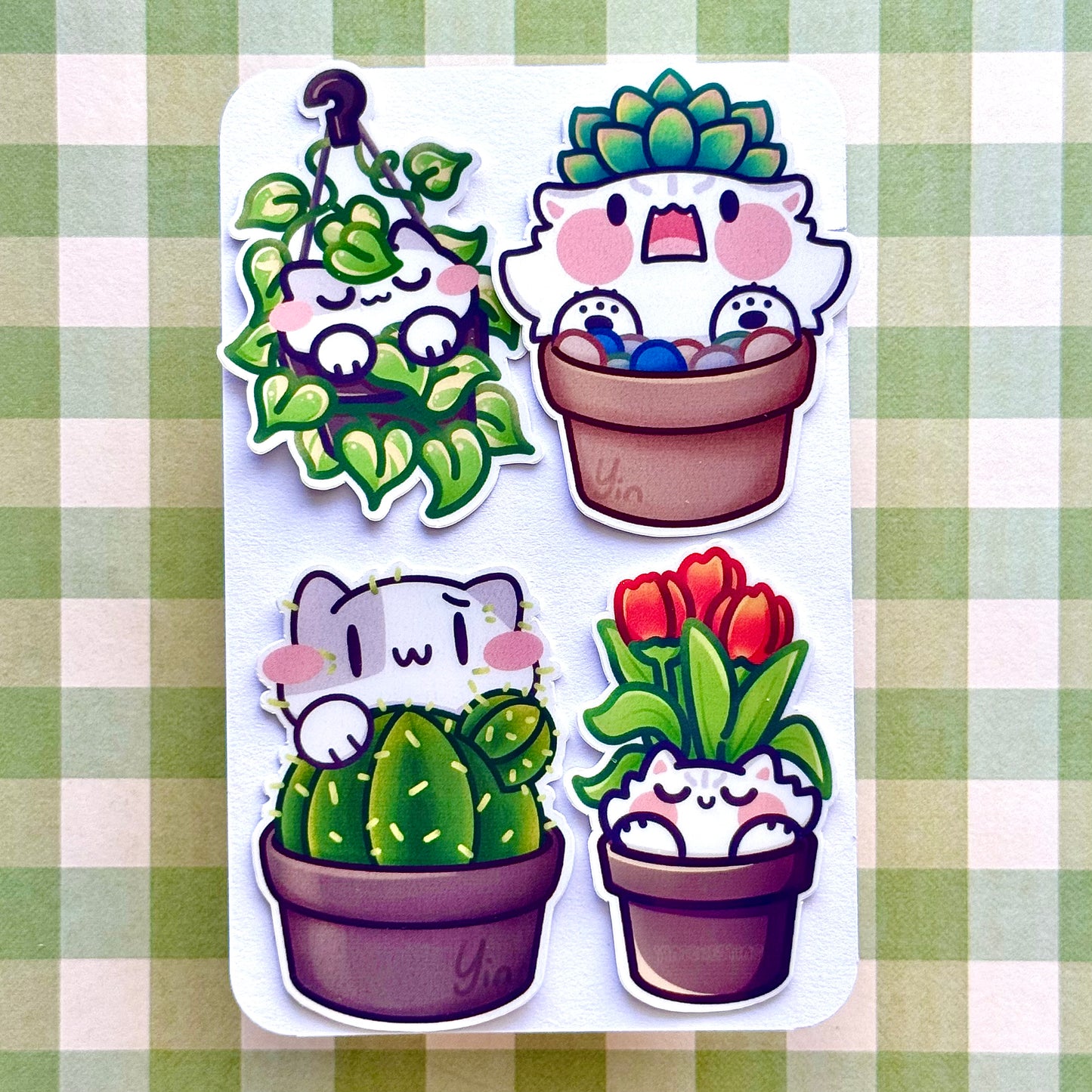 Plants Cats Sticker Set