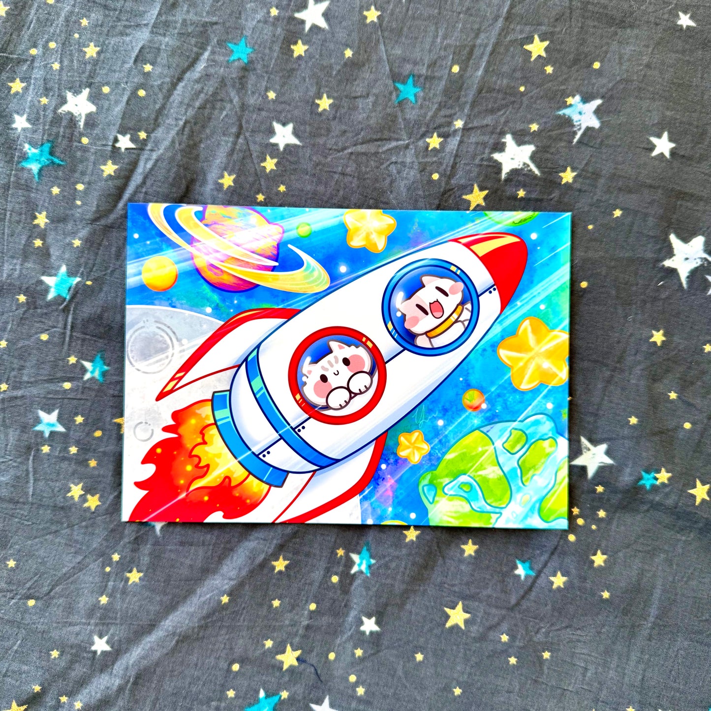 Starry Kitties Series Art Print