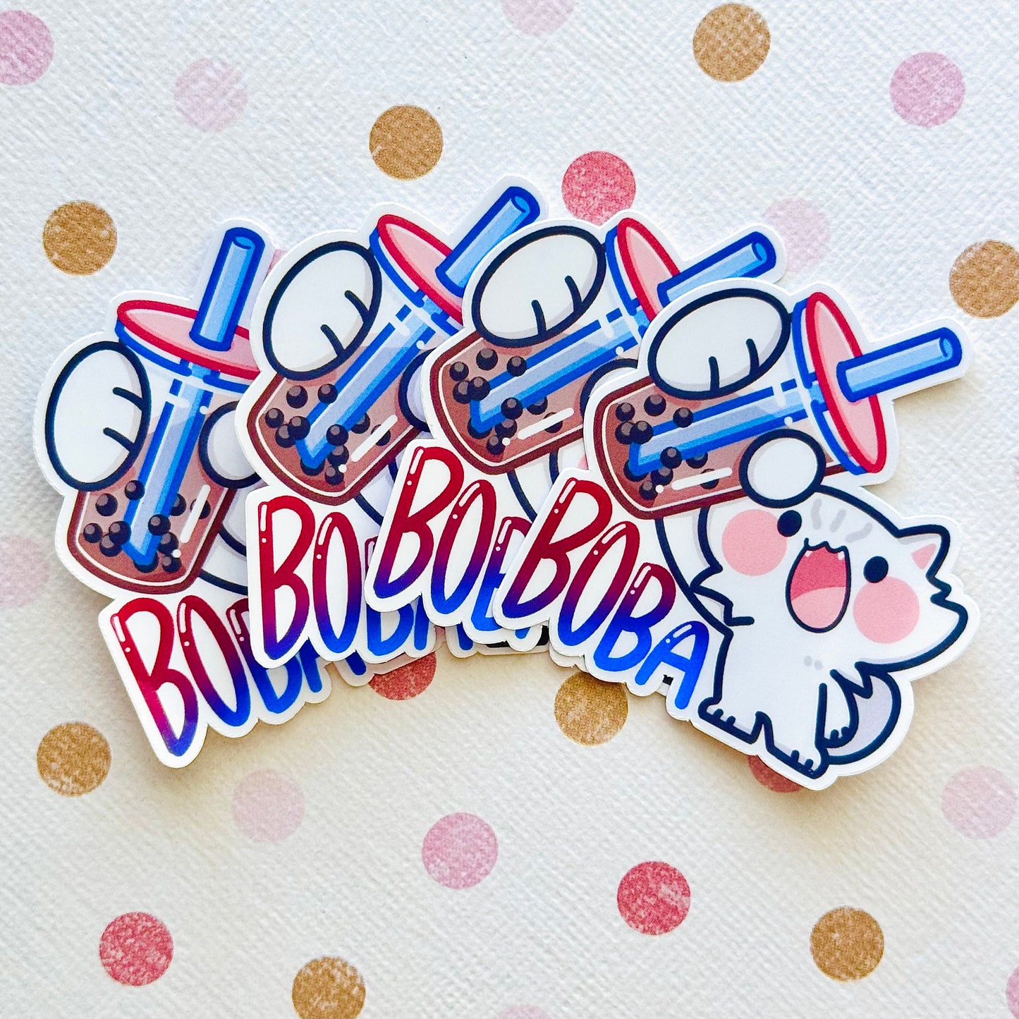 Boba Bubble tea Cats Stickers