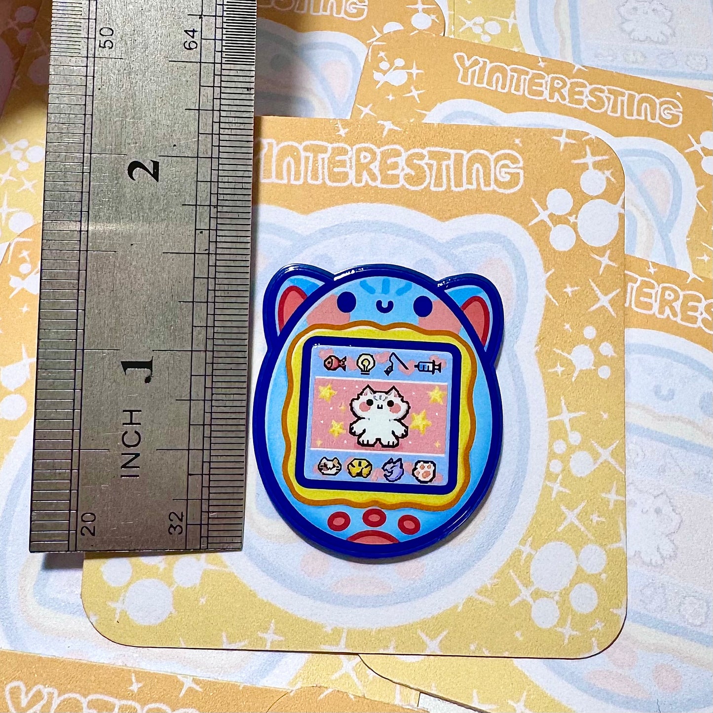 Tamagotchi Blue Hard Metal Pin