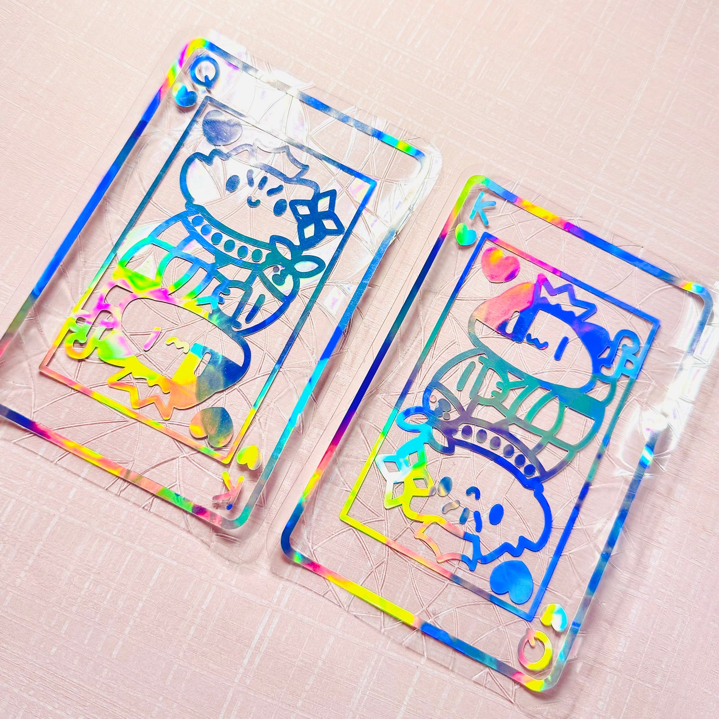 Playing card king queen cat Suncatcher