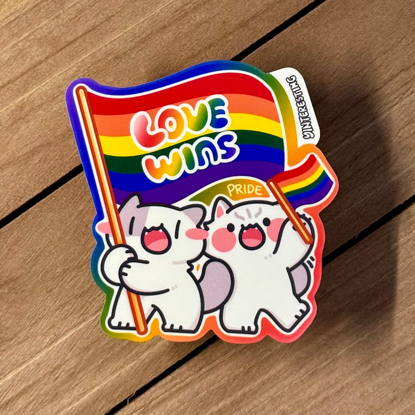 LGBTQ+ Pride Flag Cat Sticker
