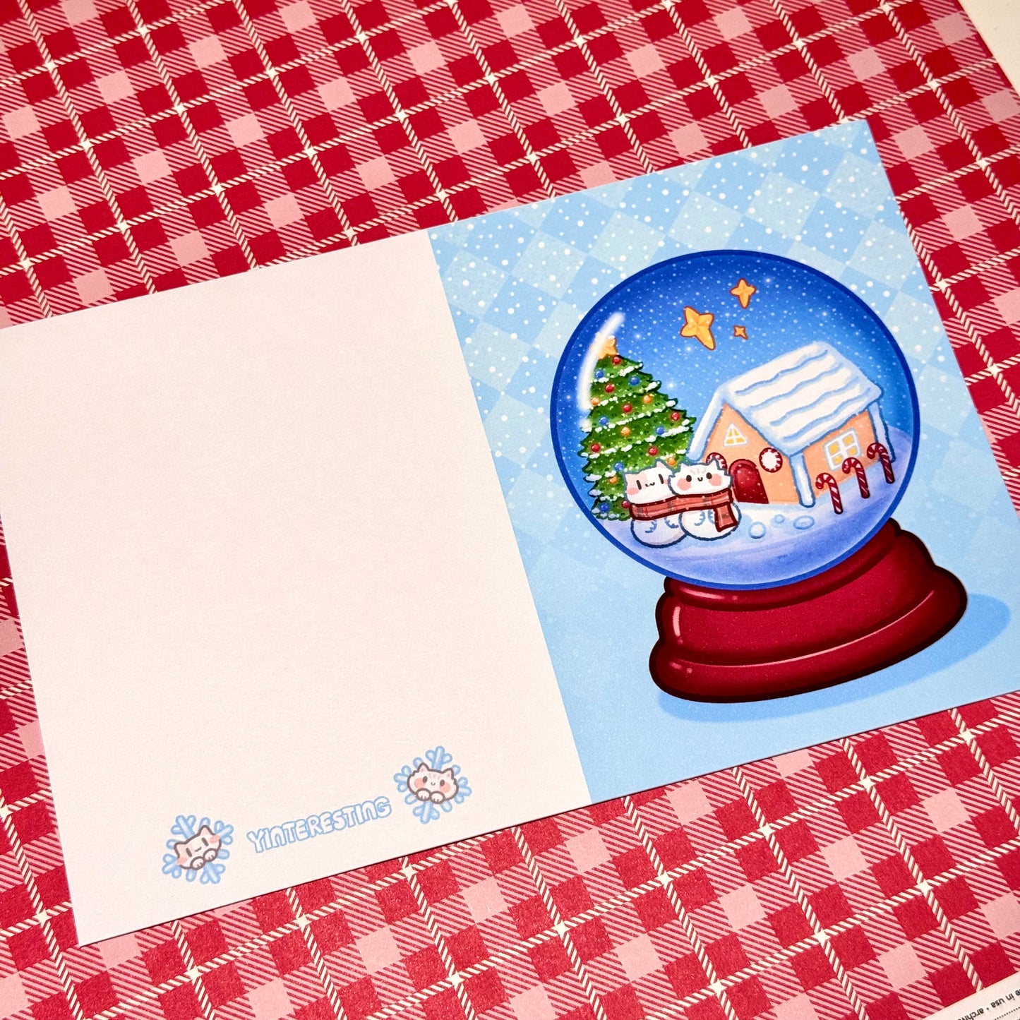 Snow Globe Christmas Greeting cards , 4.25” x 5.5”