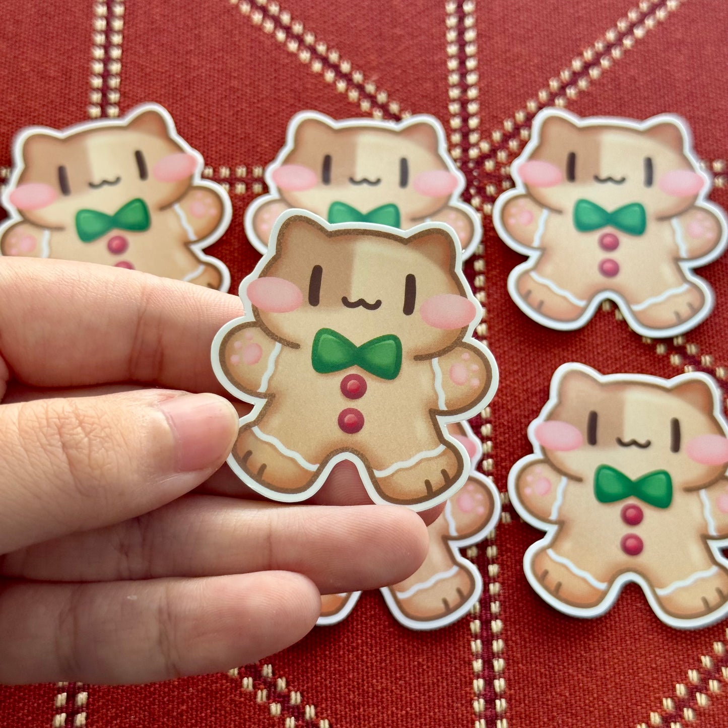 Christmas gingerbread cookies Cats Stickers
