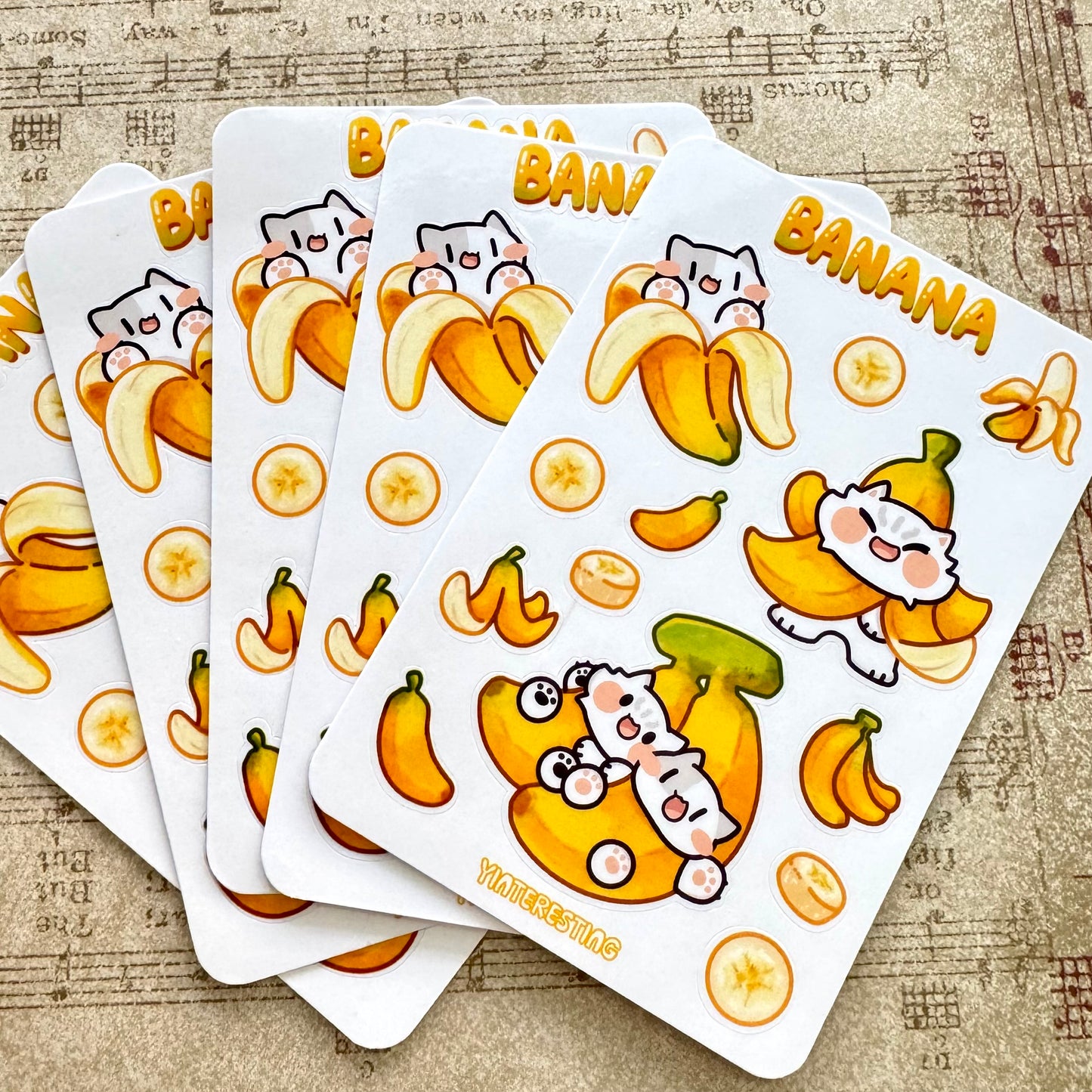 Banana meow Sticker Sheet