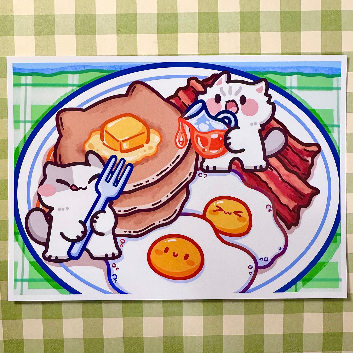 Breakfast meows Art Print