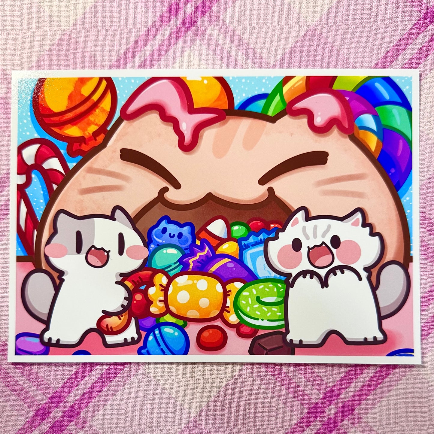 Candy meows Art Print