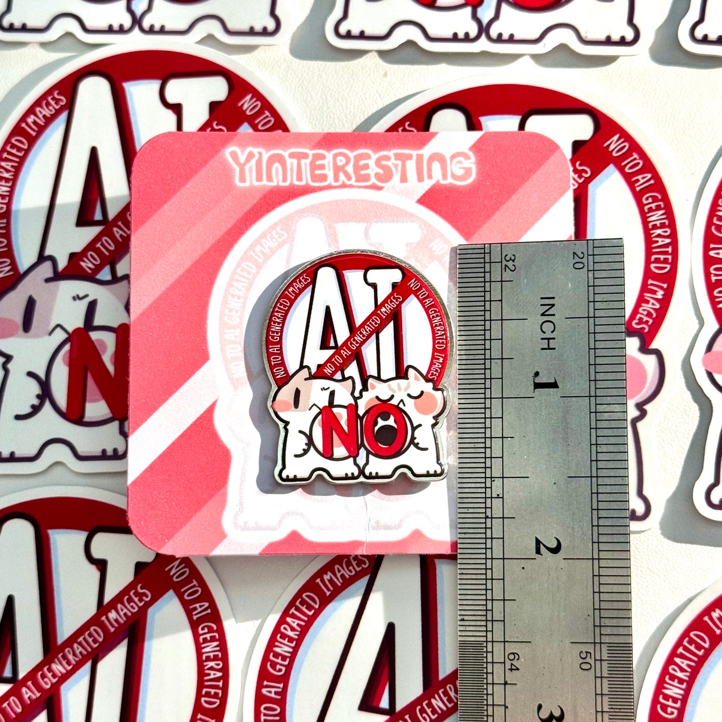 No to Ai Image Metal Pin