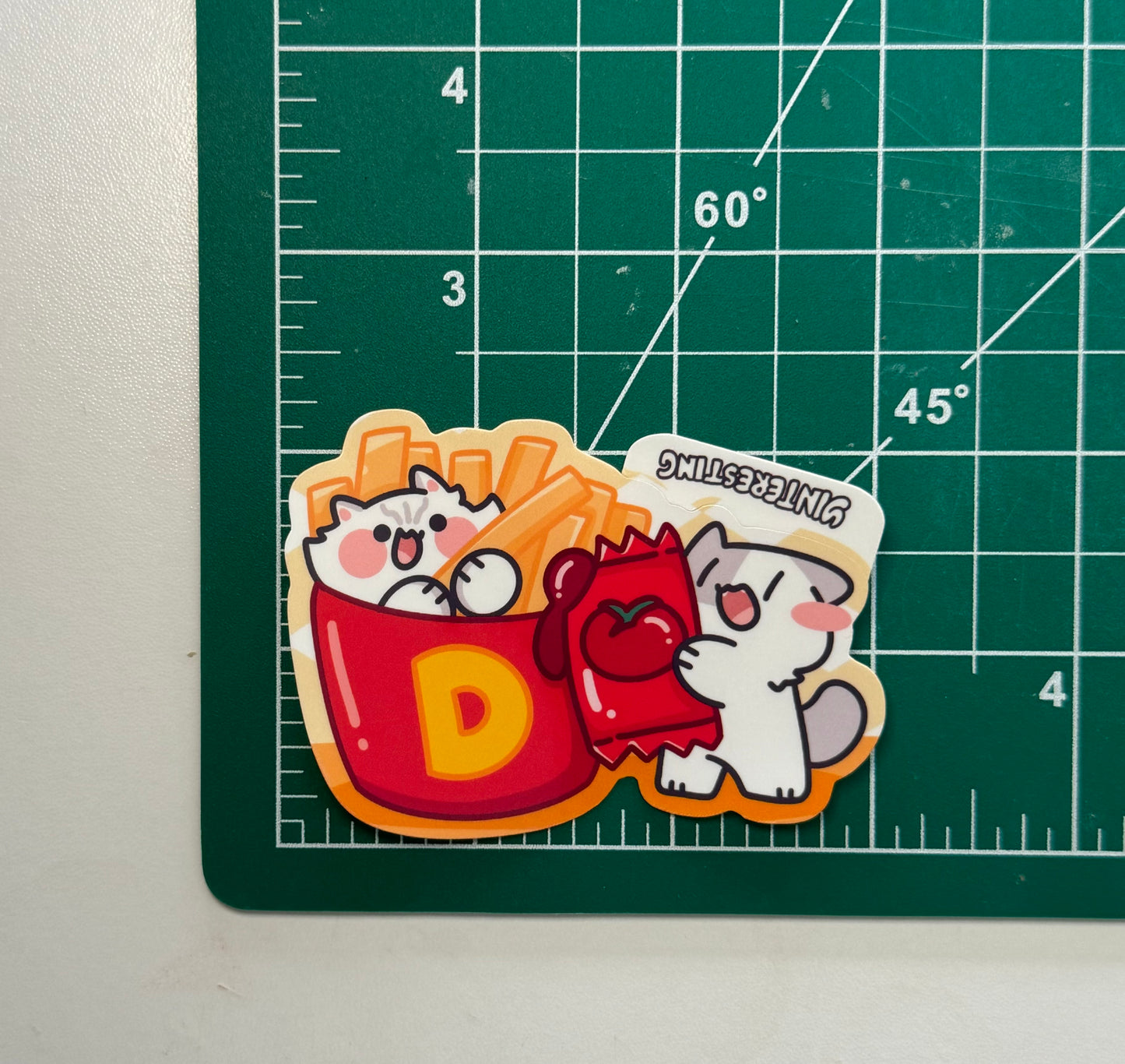 French Fries Cat Sticker