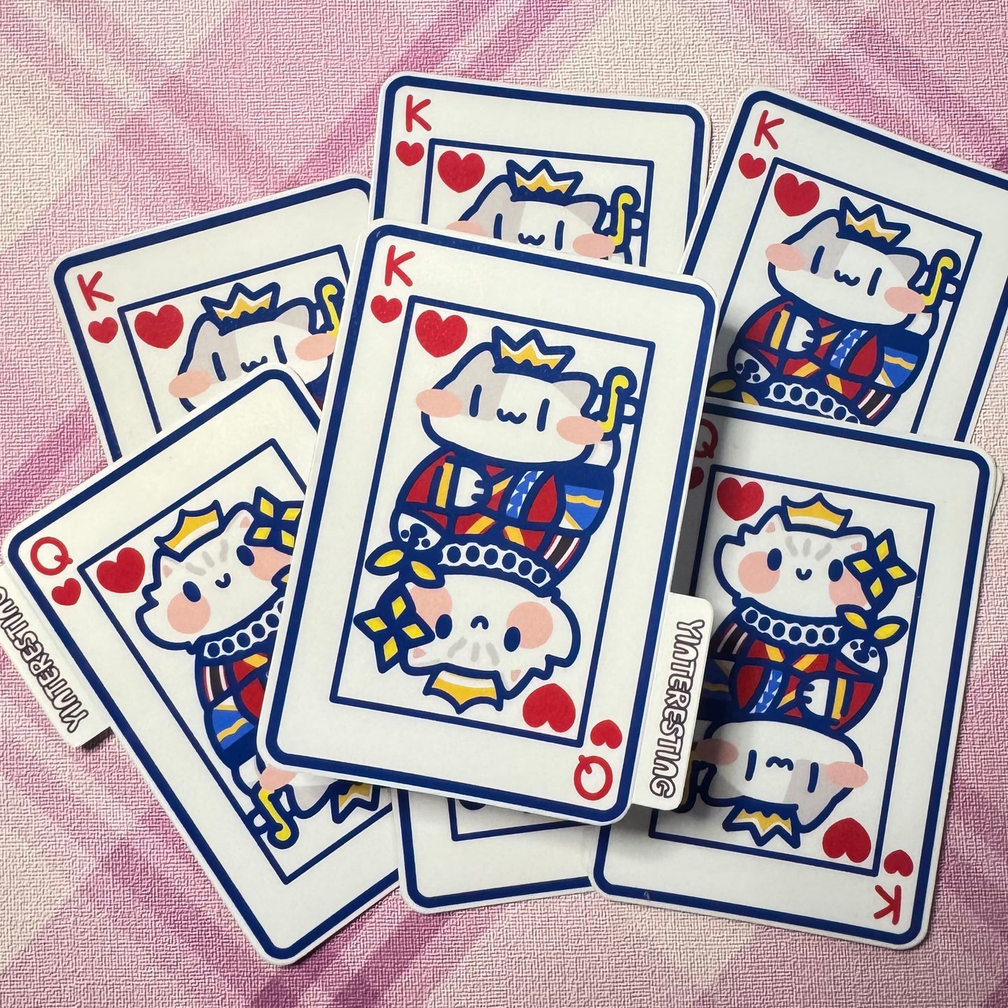 Playing card King Queen Stickers