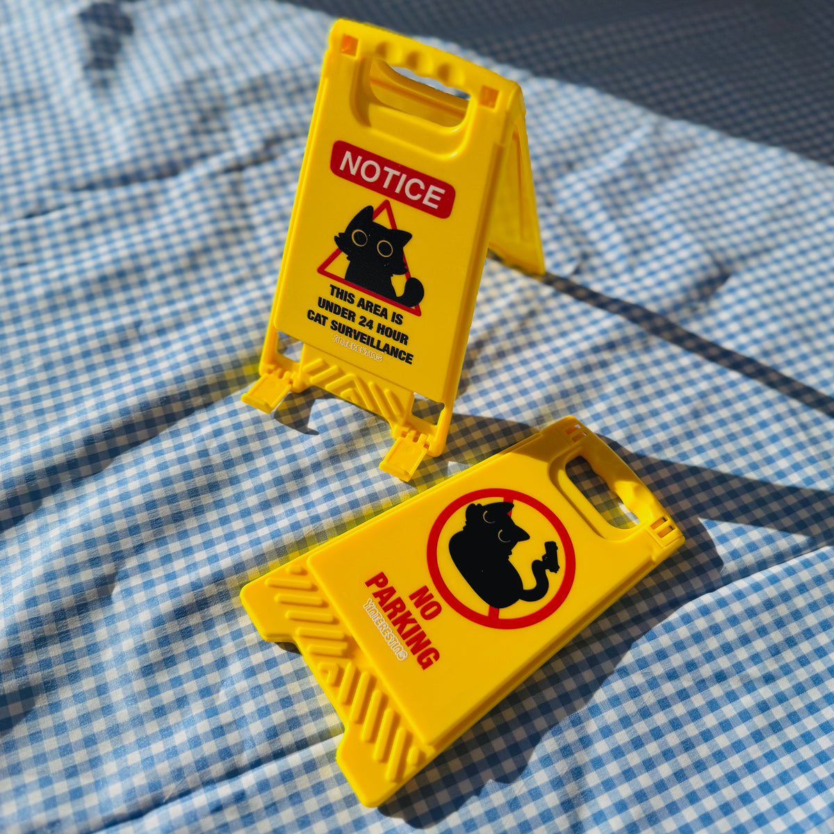 Void Warning Sign Mirror Phone Stand