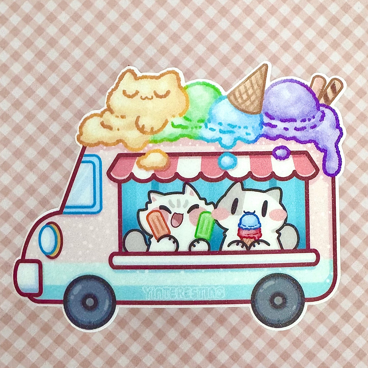 Ice cream truck meow Sticker