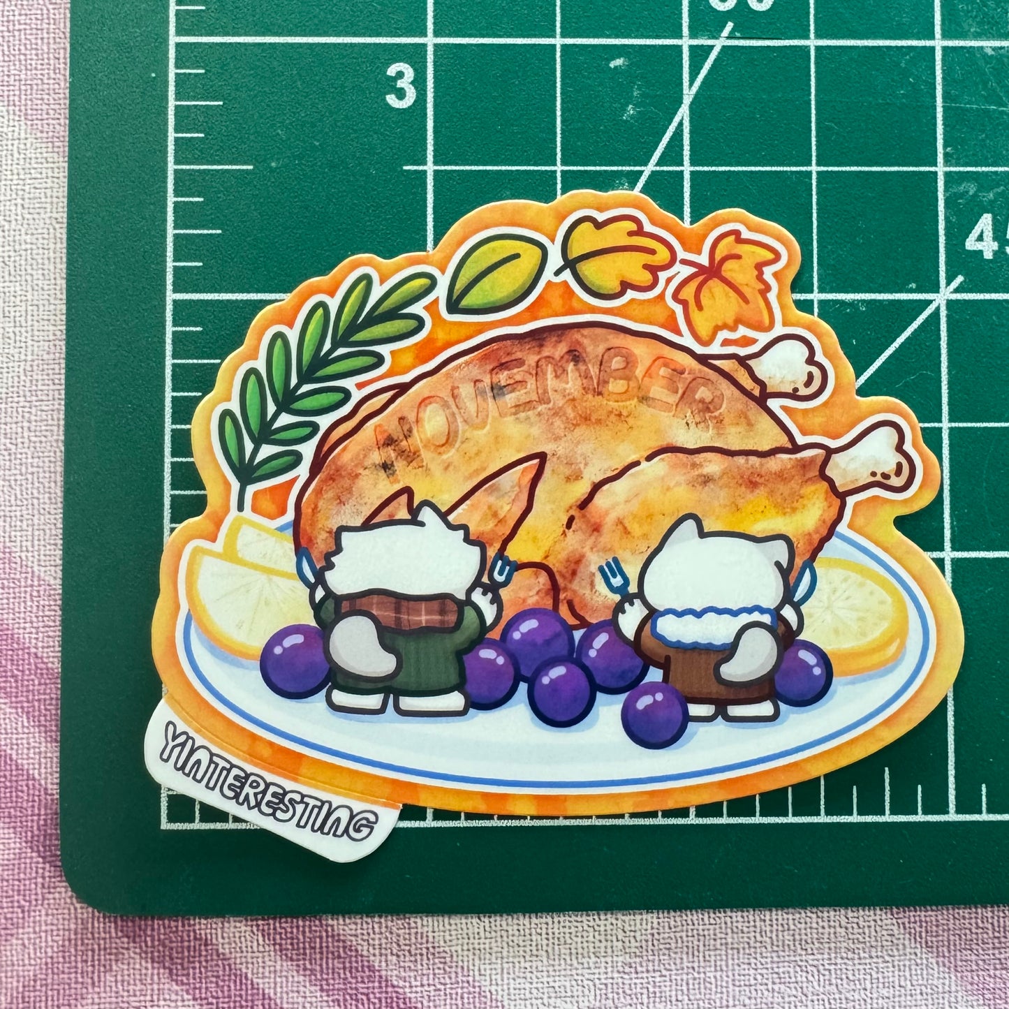 November Turkey Thanksgiving Sticker