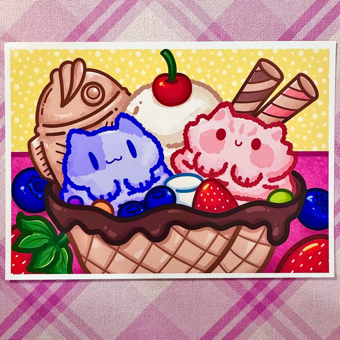 Ice cream meows Art Print
