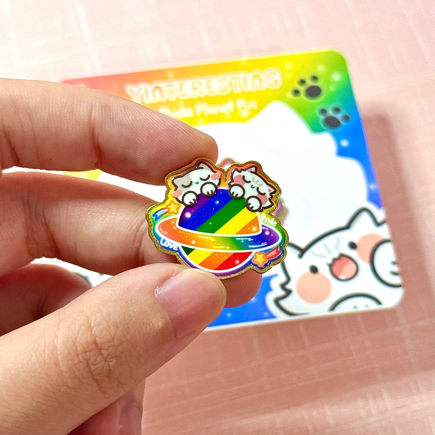 LGBTQ+ Pride Planet Hard Metal Pin 1"