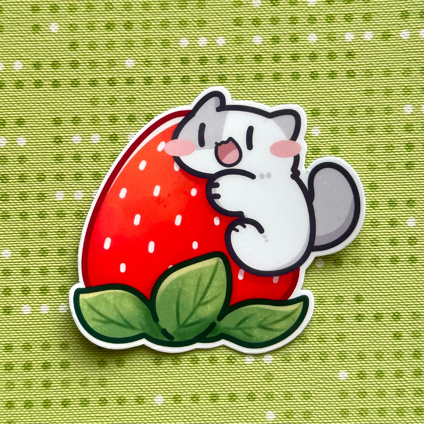 Strawberry meow Sticker Set