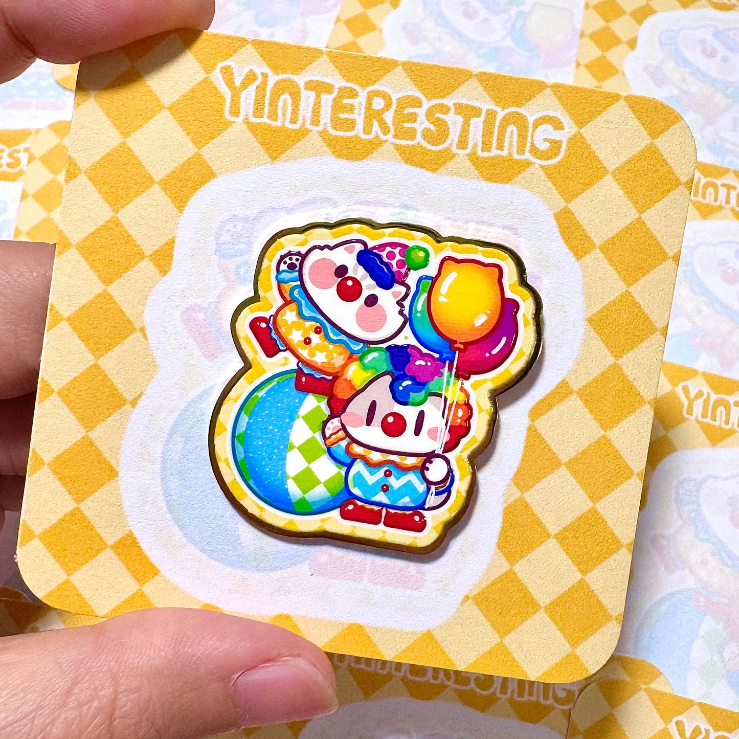 Clown meows Hard Metal Pin