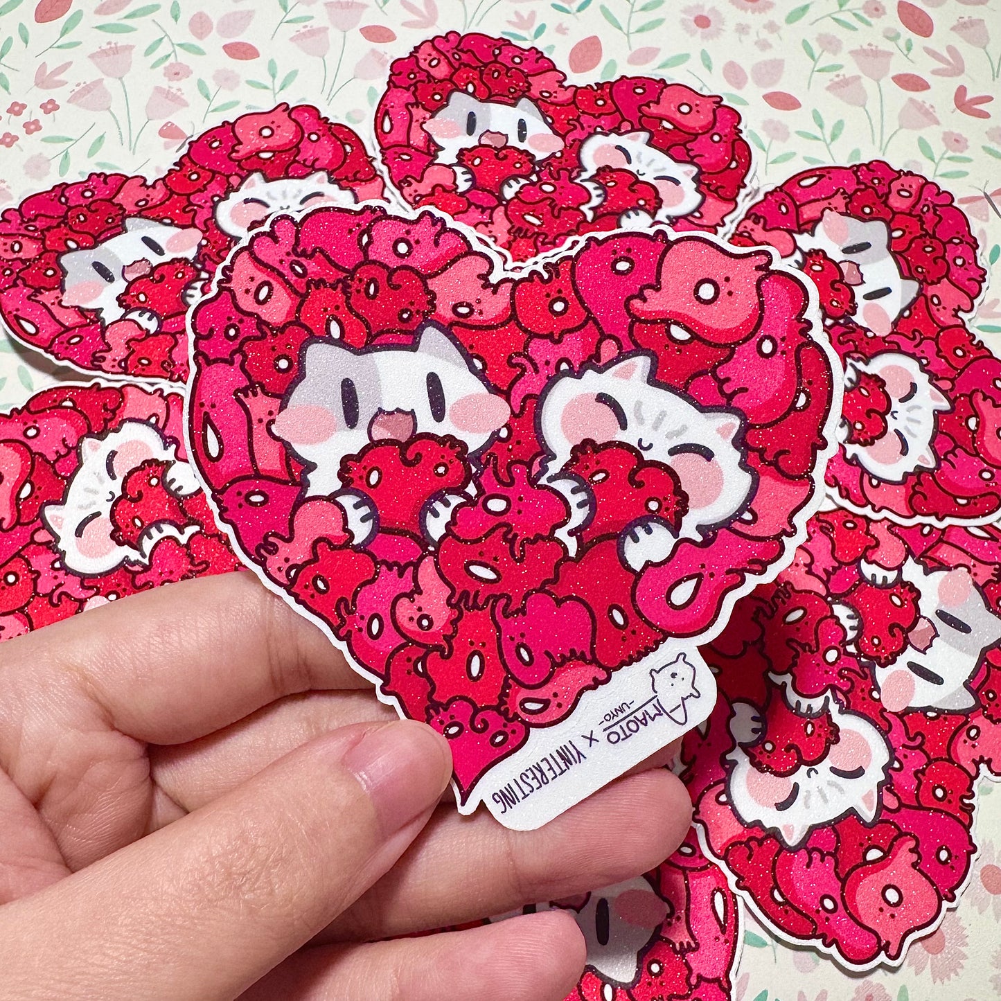 Heart Unyos Meows Sticker