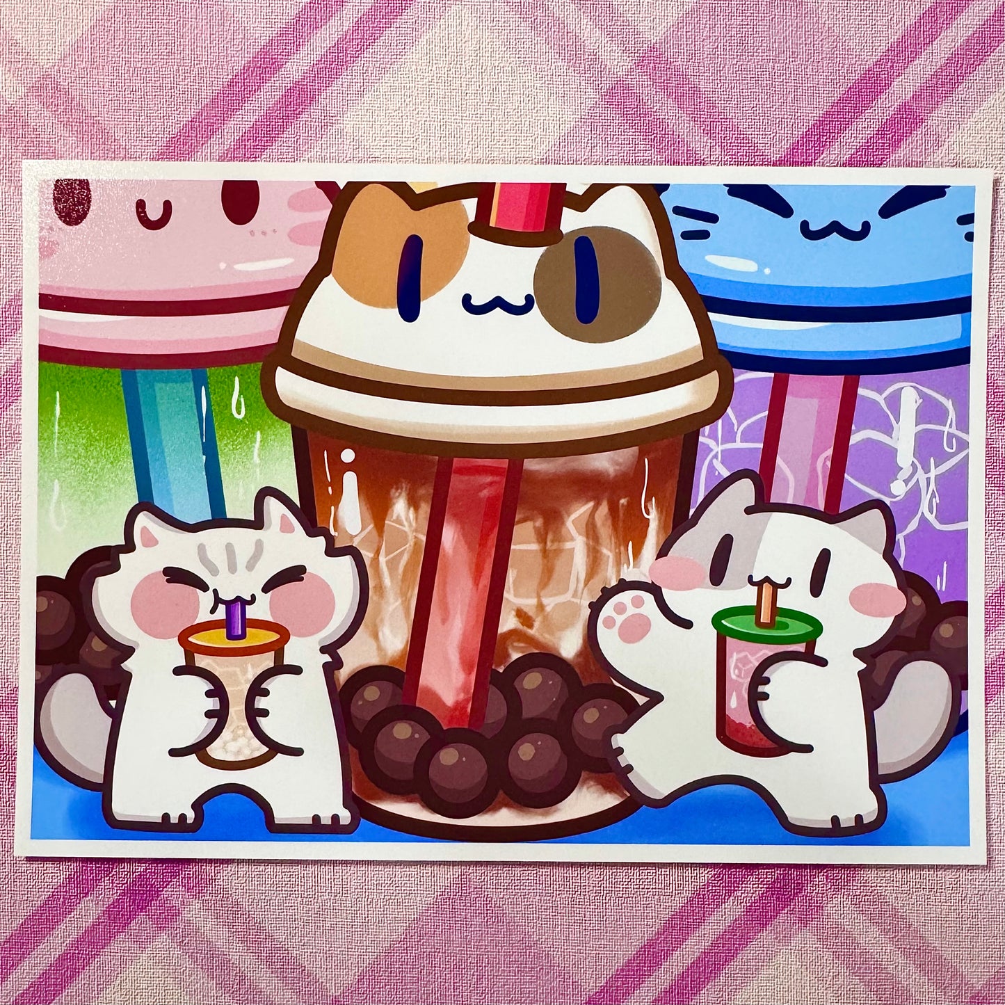 Boba meows Art Print
