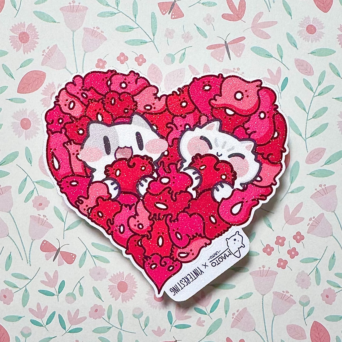 Heart Unyos Meows Sticker