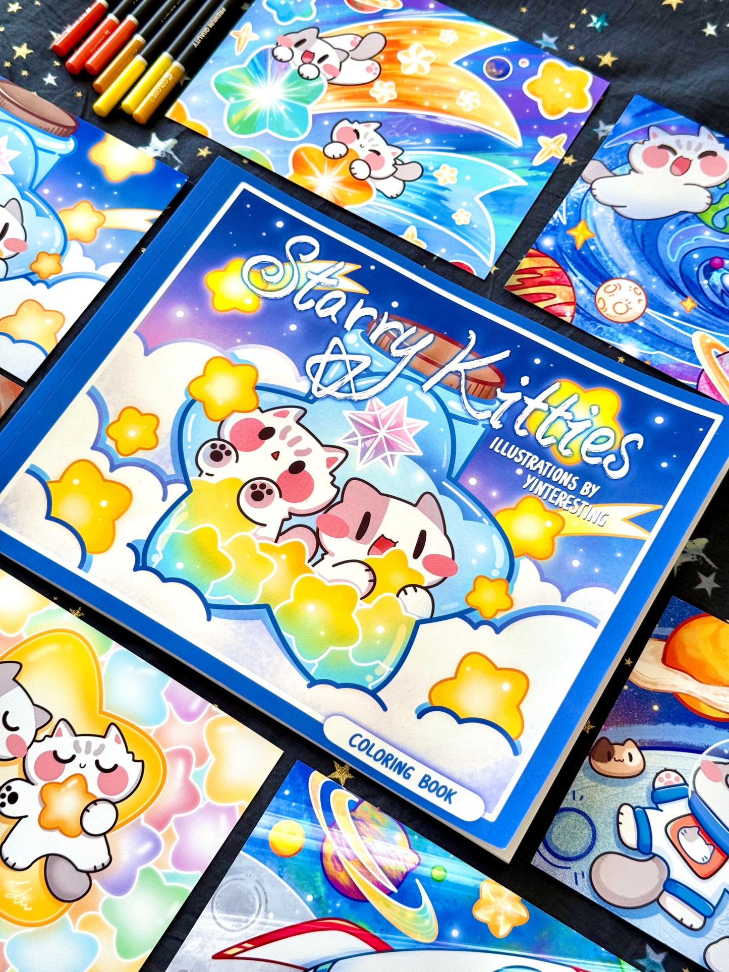 Starry Kitties Coloring Book