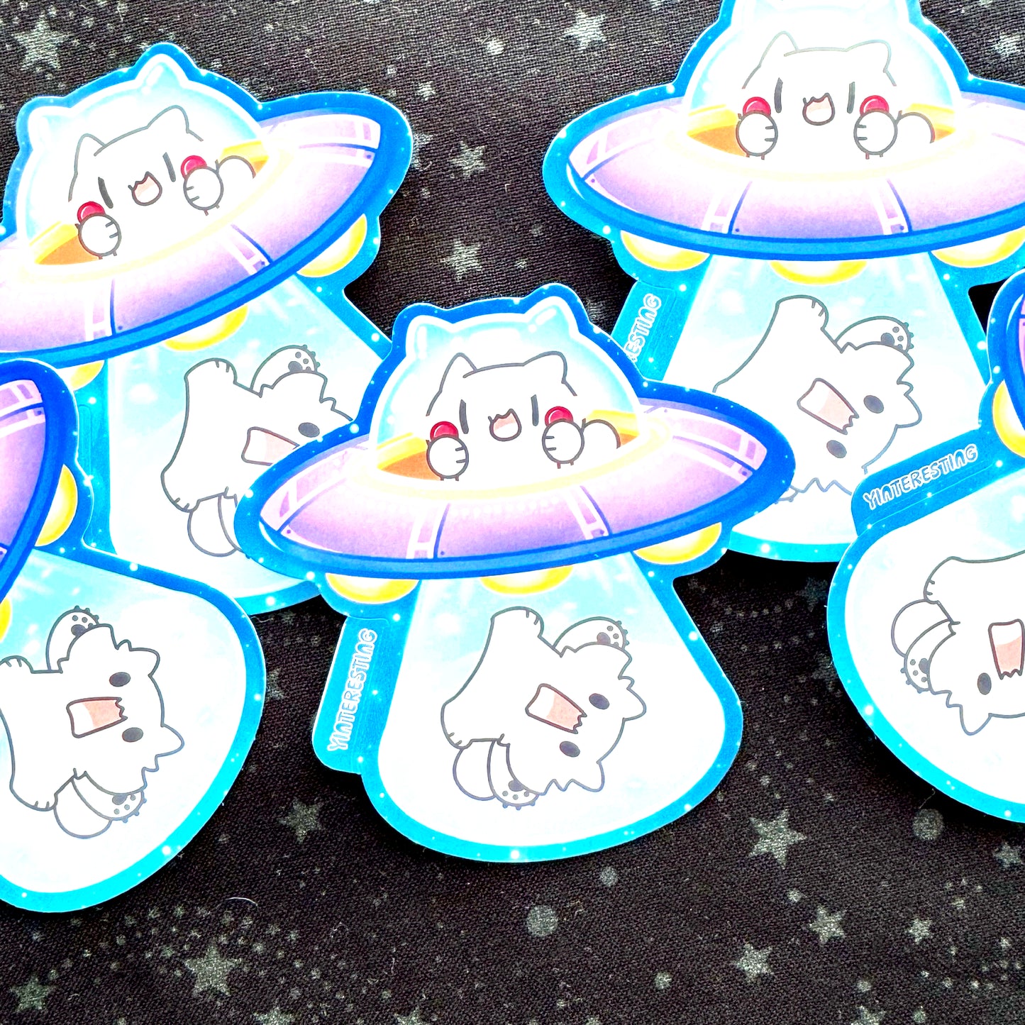 UFO Aliens Cat Sticker
