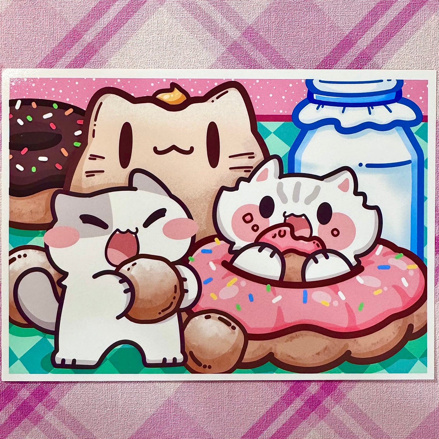 Donuts meows Art Print