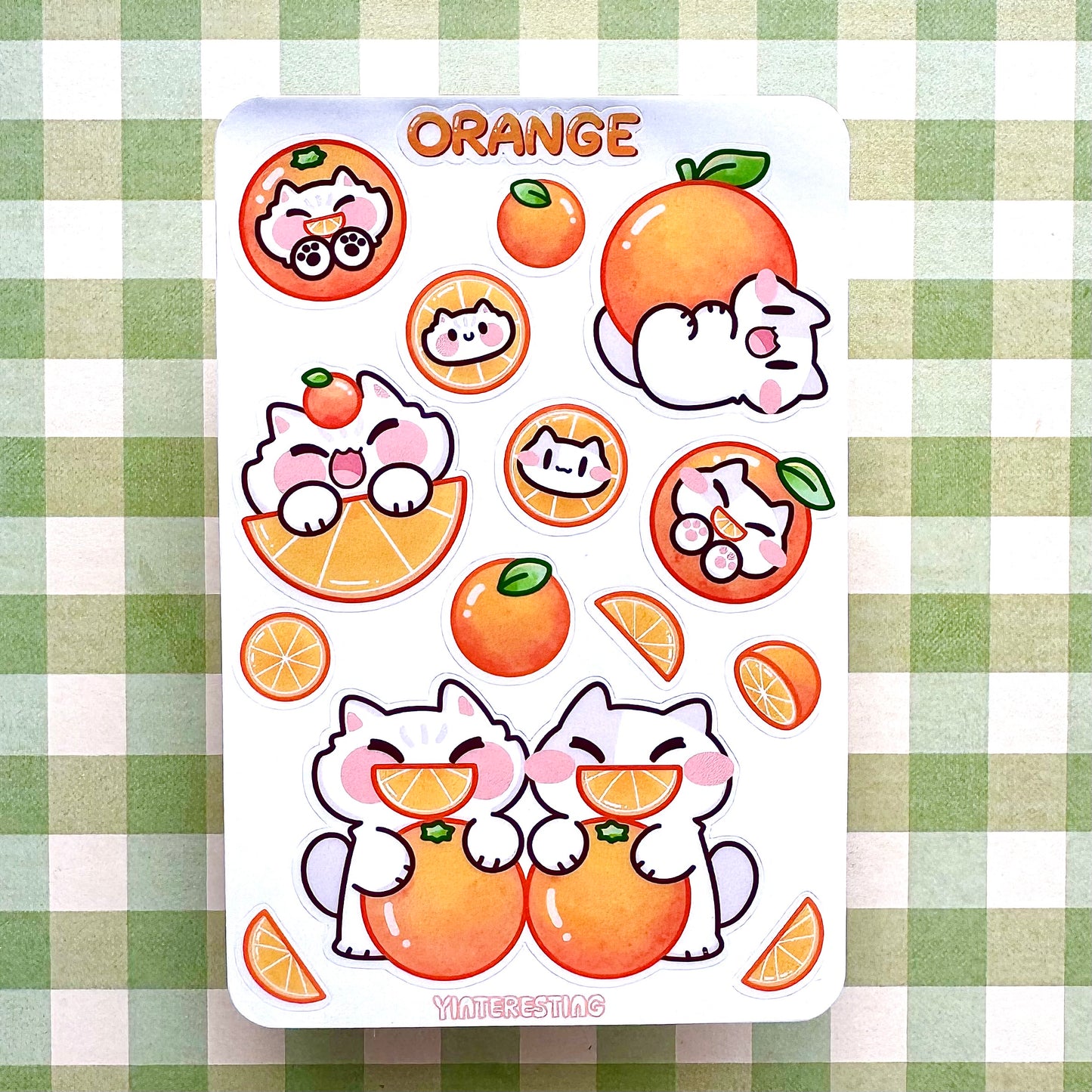 Orange meow Sticker Sheet
