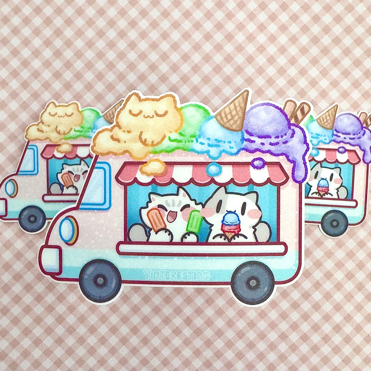 Ice cream truck meow Sticker