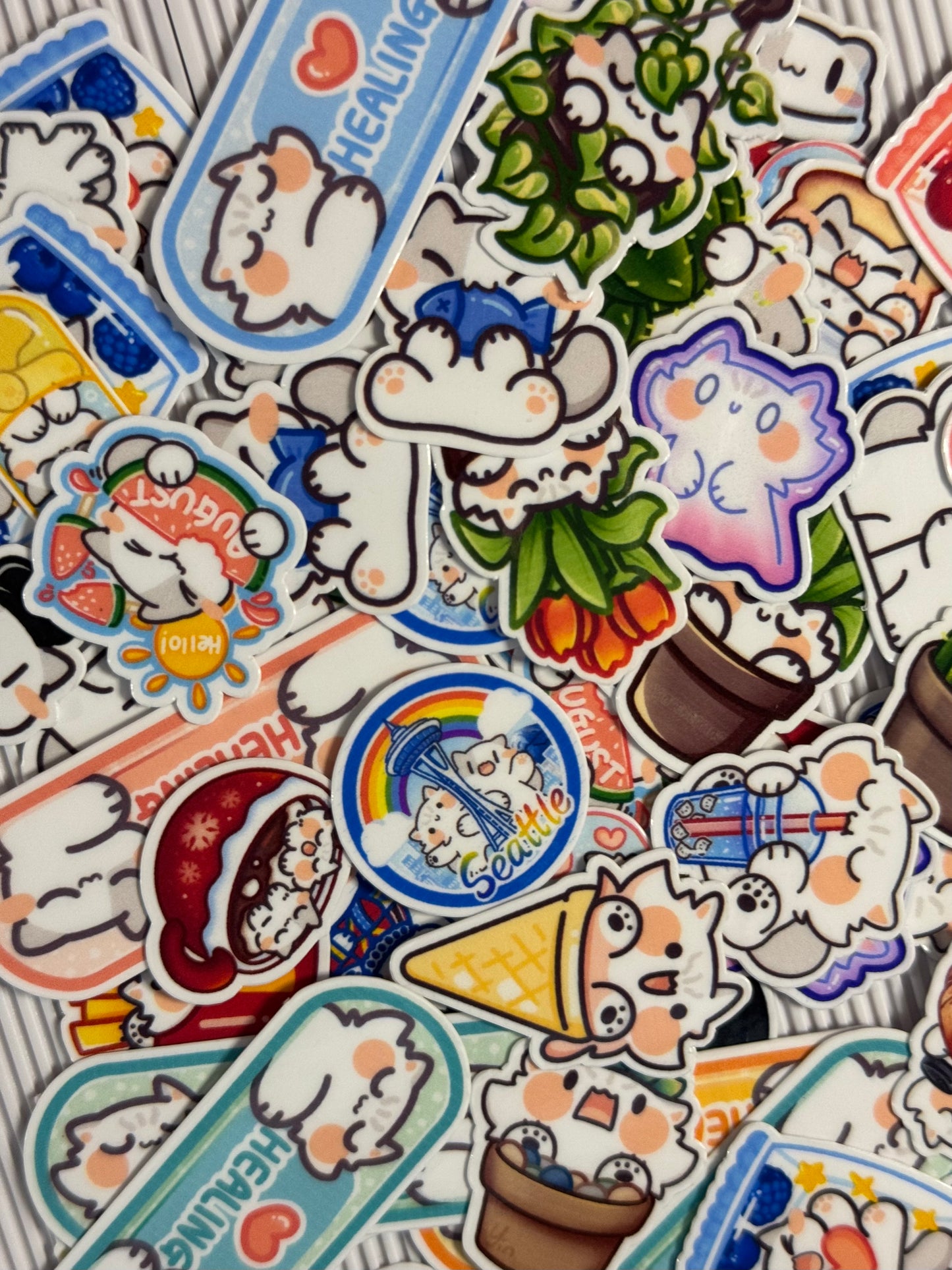 Mystery 1 inch Stickers Pack, 15 Mini Glossy Die Cut Sticker flakes