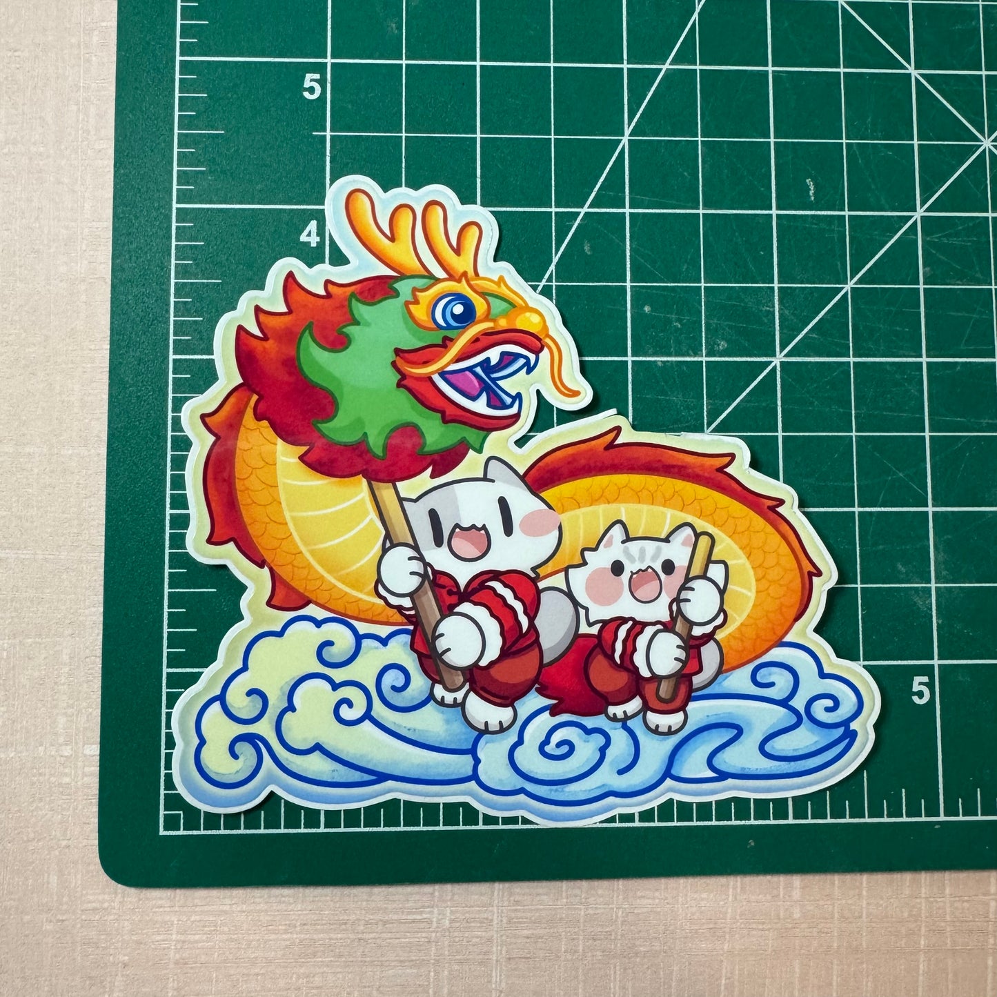 Chinese Dragon Dance Cat Sticker