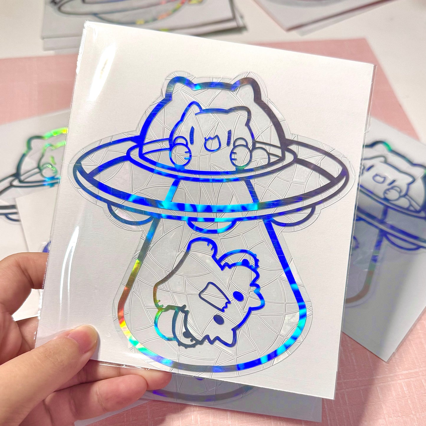 UFO aliens cat Suncatcher